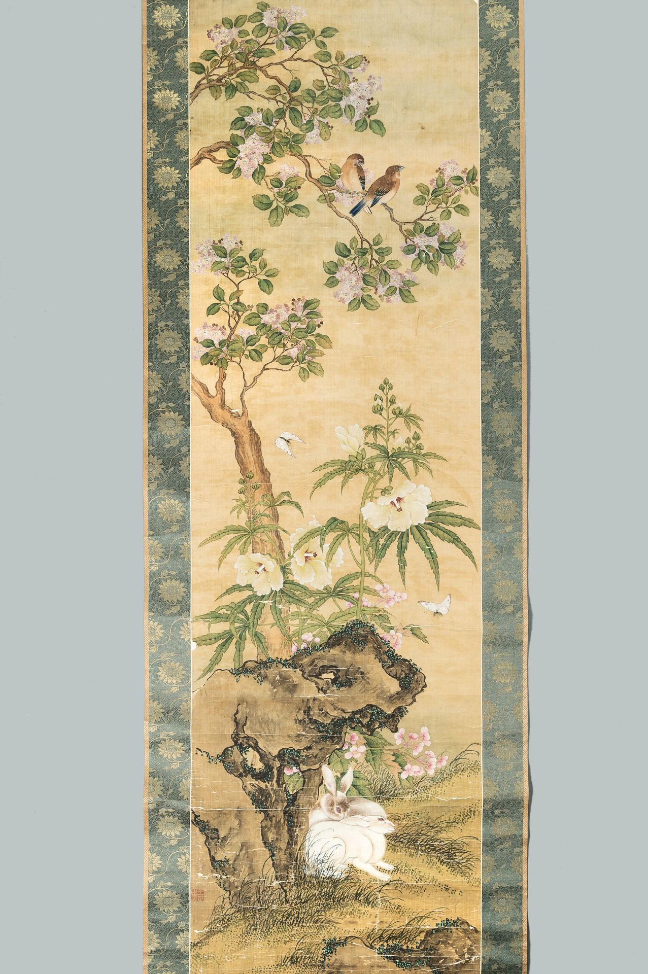 A GROUP OF THREE SCROLL PAINTINGS WITH DUCKS, BIRDS, AND RABBITS, QING - Image 5 of 30