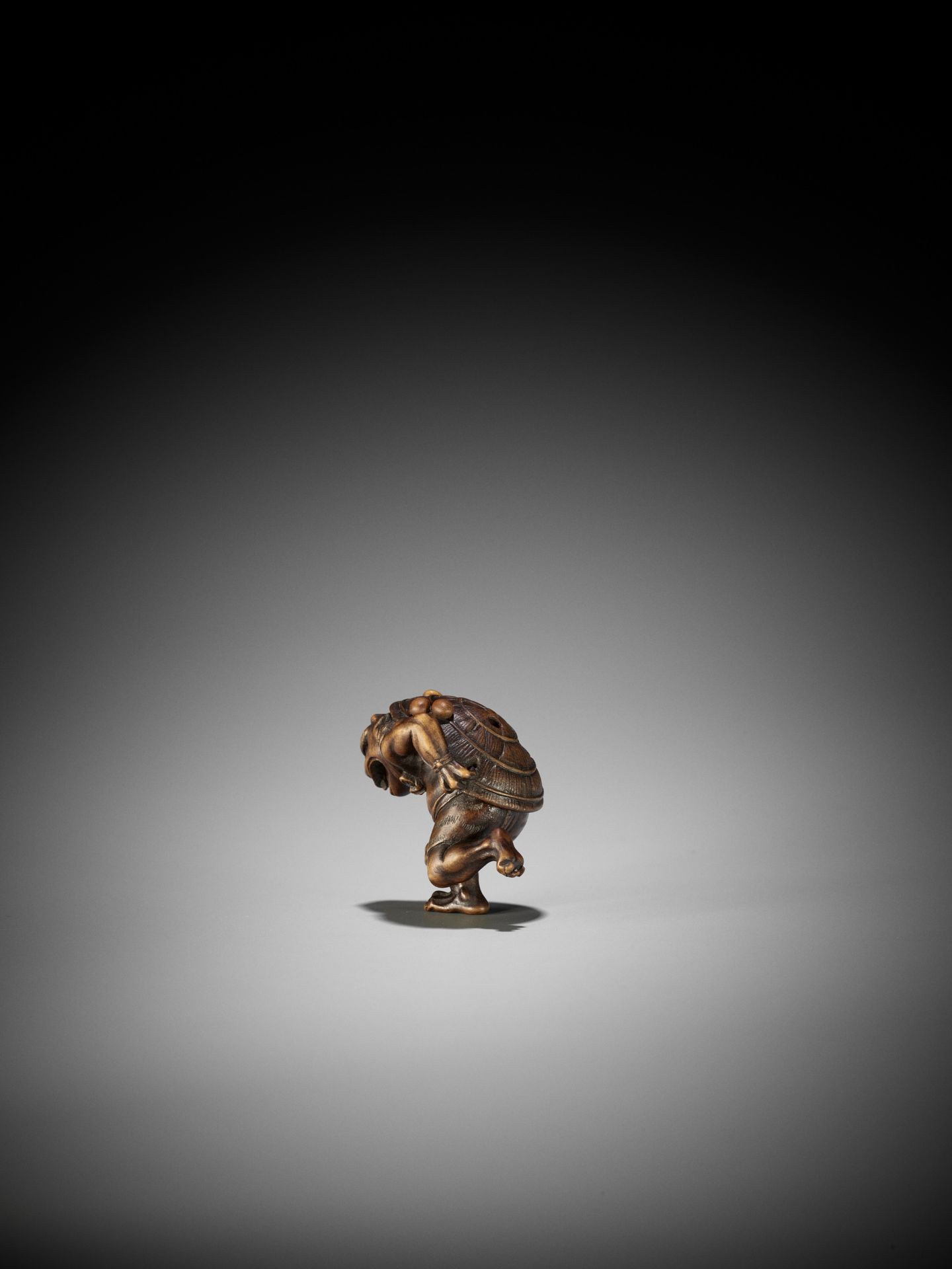 A FINE WOOD NETSUKE OF AN ONI AT SETSUBUN - Image 7 of 11