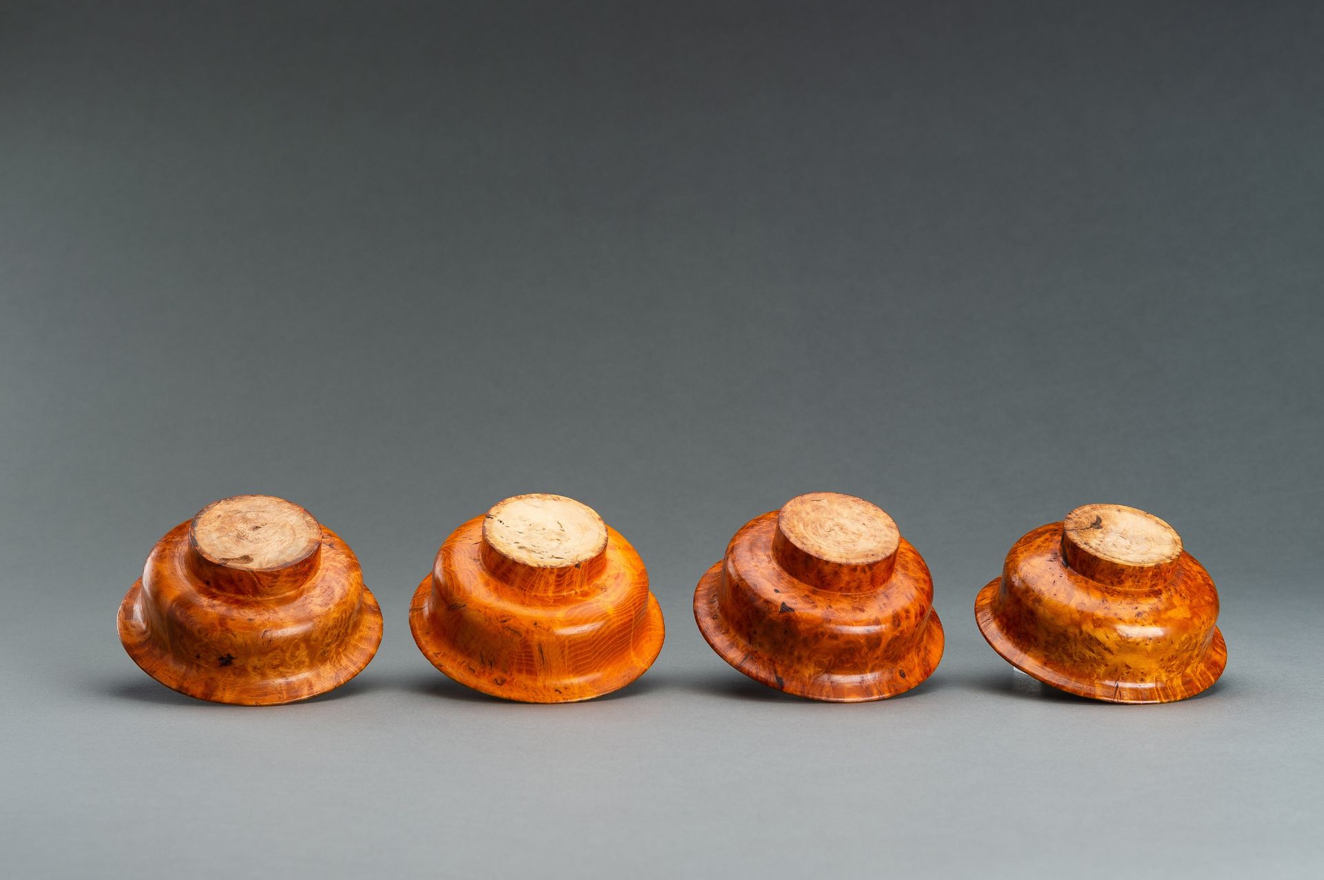 A LOT WITH FOUR TIBETAN ROOT WOOD CUPS - Image 12 of 13