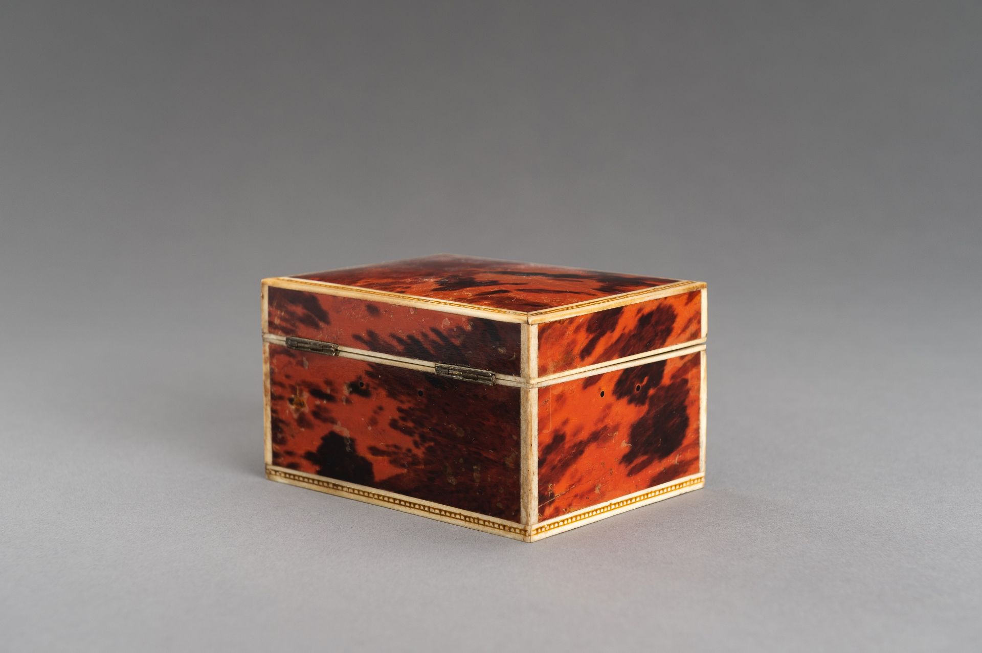 A WOOD LINED BONE 'TORTOISE SHELL' TOBACCO BOX - Image 6 of 13