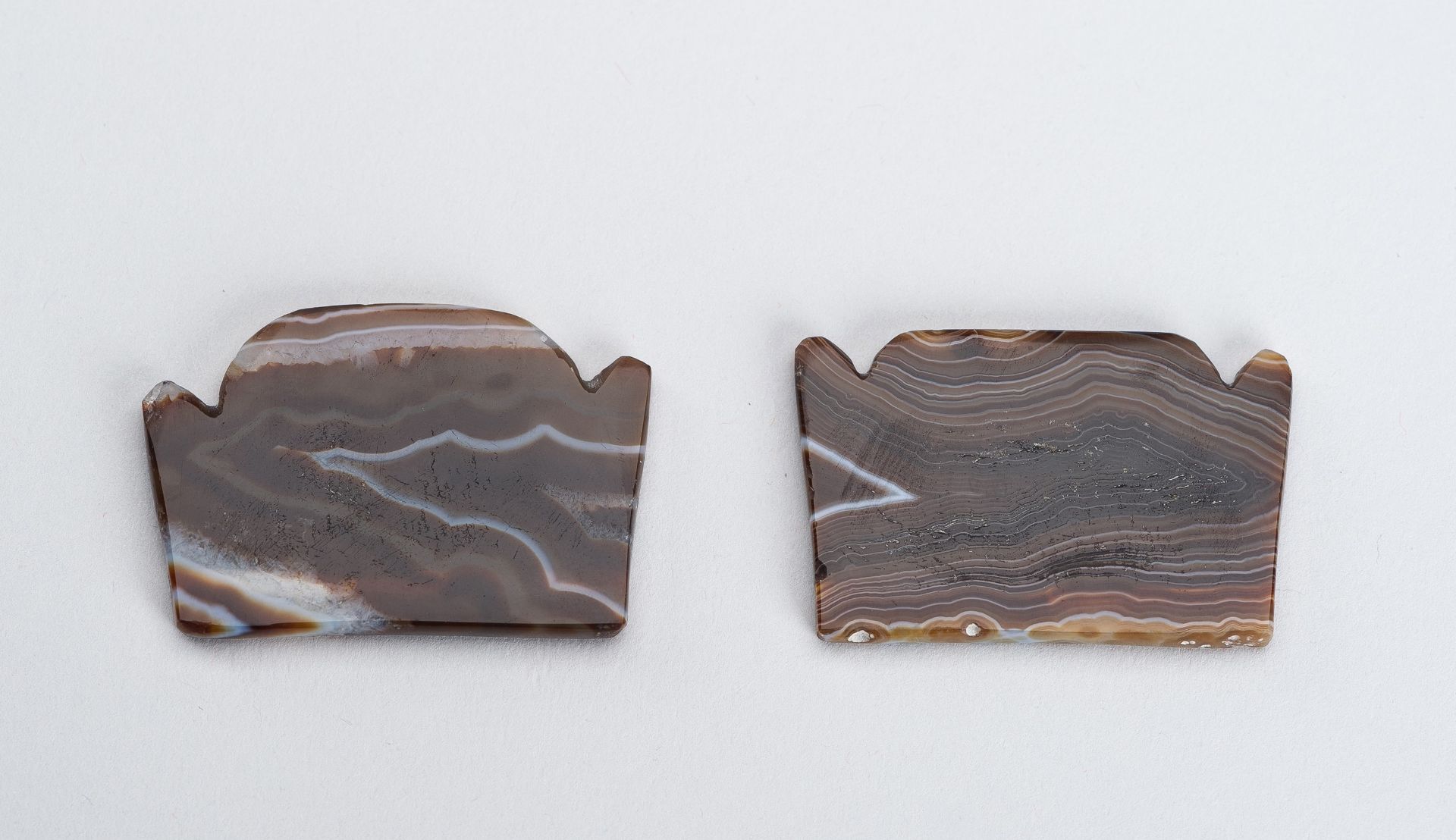 TWO LOPBURI BANDED AGATE PECTORALS - Image 7 of 8