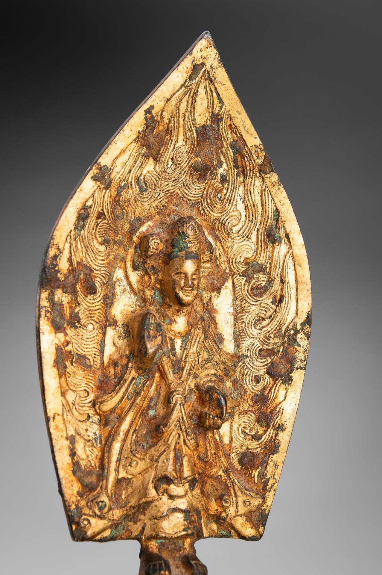 A GILT-BRONZE WEI-STYLE FIGURE OF MAITREYA, QING - Image 2 of 12