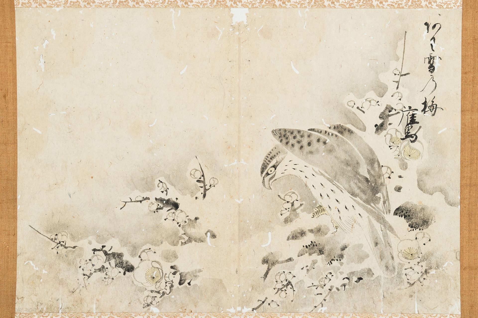 A SCROLL PAINTING OF A FALCON, EDO PERIOD