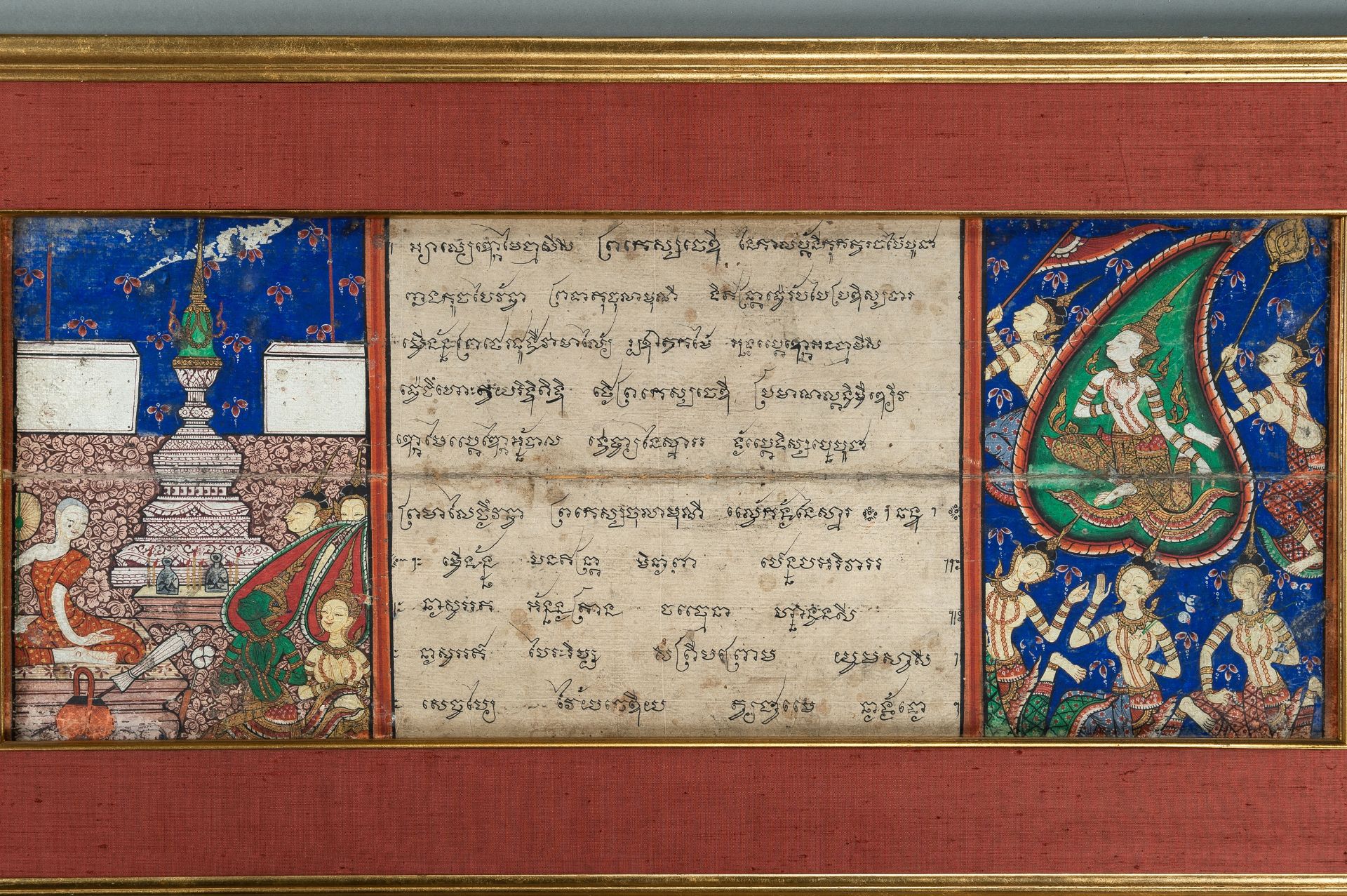 TWO ILLUSTRATED 'PHRA MALAI' MANUSCRIPT LEAVES, 19TH CENTURY - Image 4 of 17