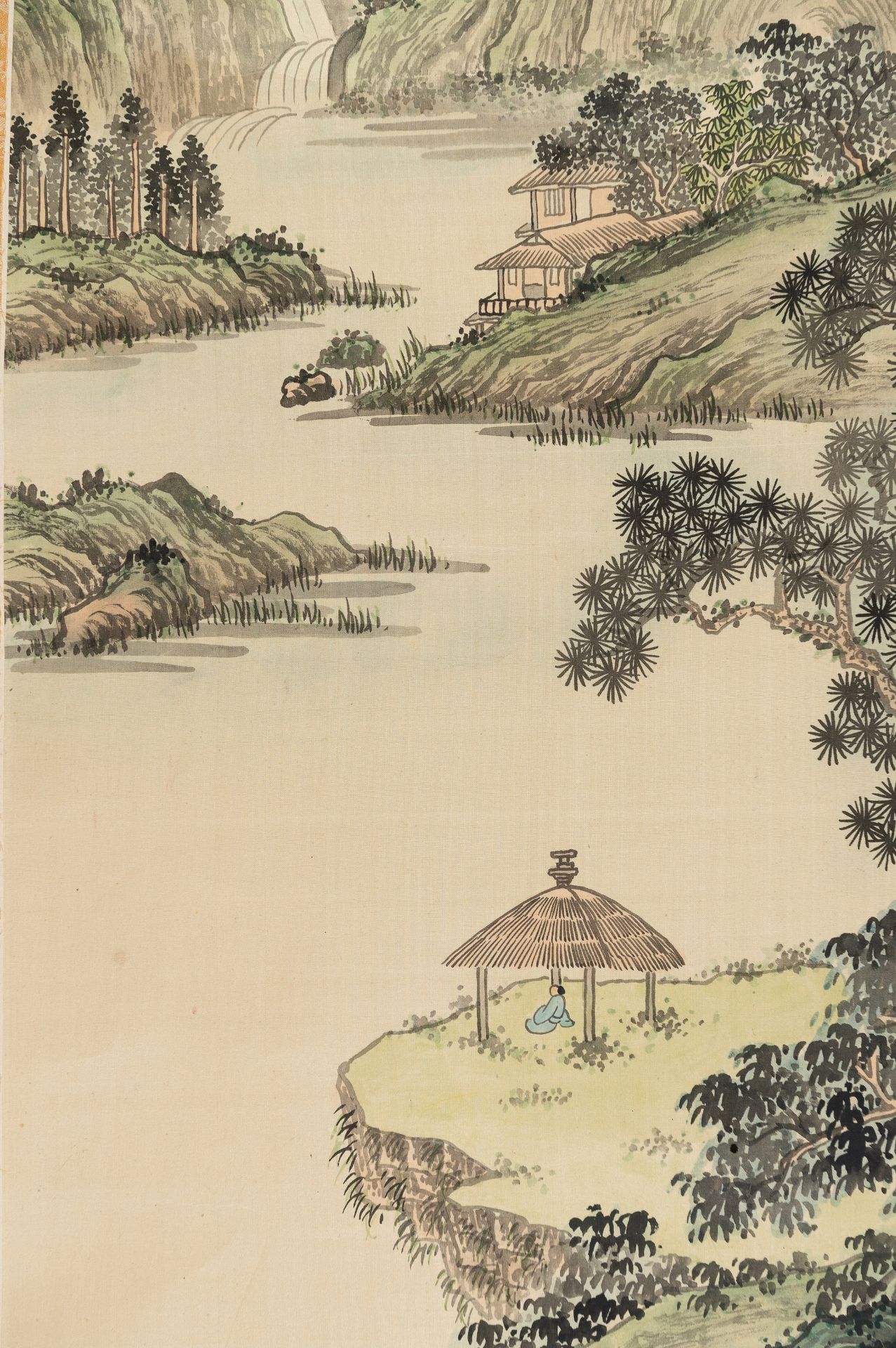 A HANGING SCROLL PAINTING OF A RIVER LANDSCAPE, AFTER WEN ZHENGMING - Bild 3 aus 8