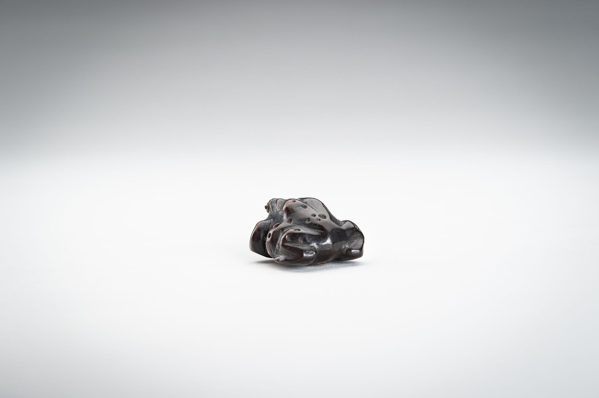 A WOOD NETSUKE OF A TOAD, MEIJI - Image 8 of 13