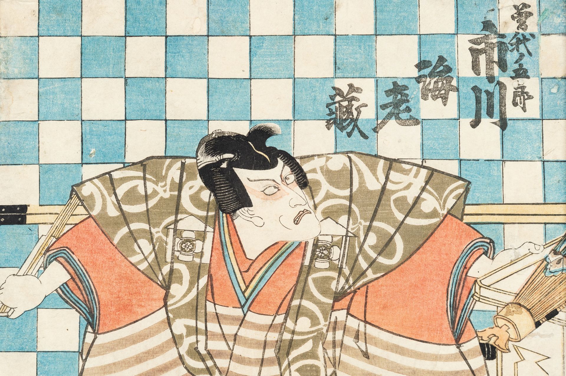 UTAGAWA TOYOKUNI III: A COLOR WOODBLOCK PRINT TYPTICH DEPICTING SOGA MONOGATARI - Image 3 of 15