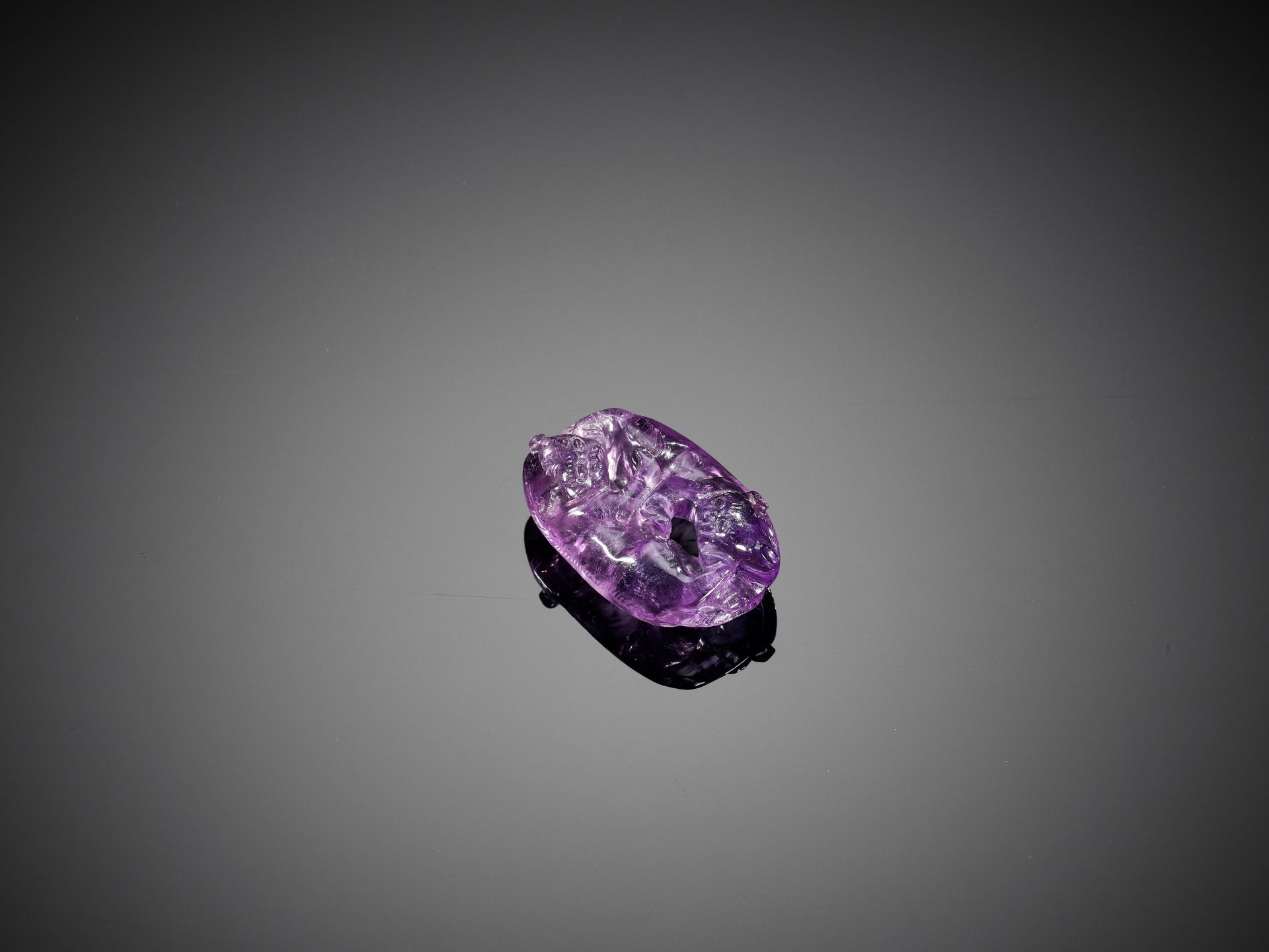 AN AMETHYST 'TWIN CAT' PENDANT, 19TH CENTURY - Image 8 of 13