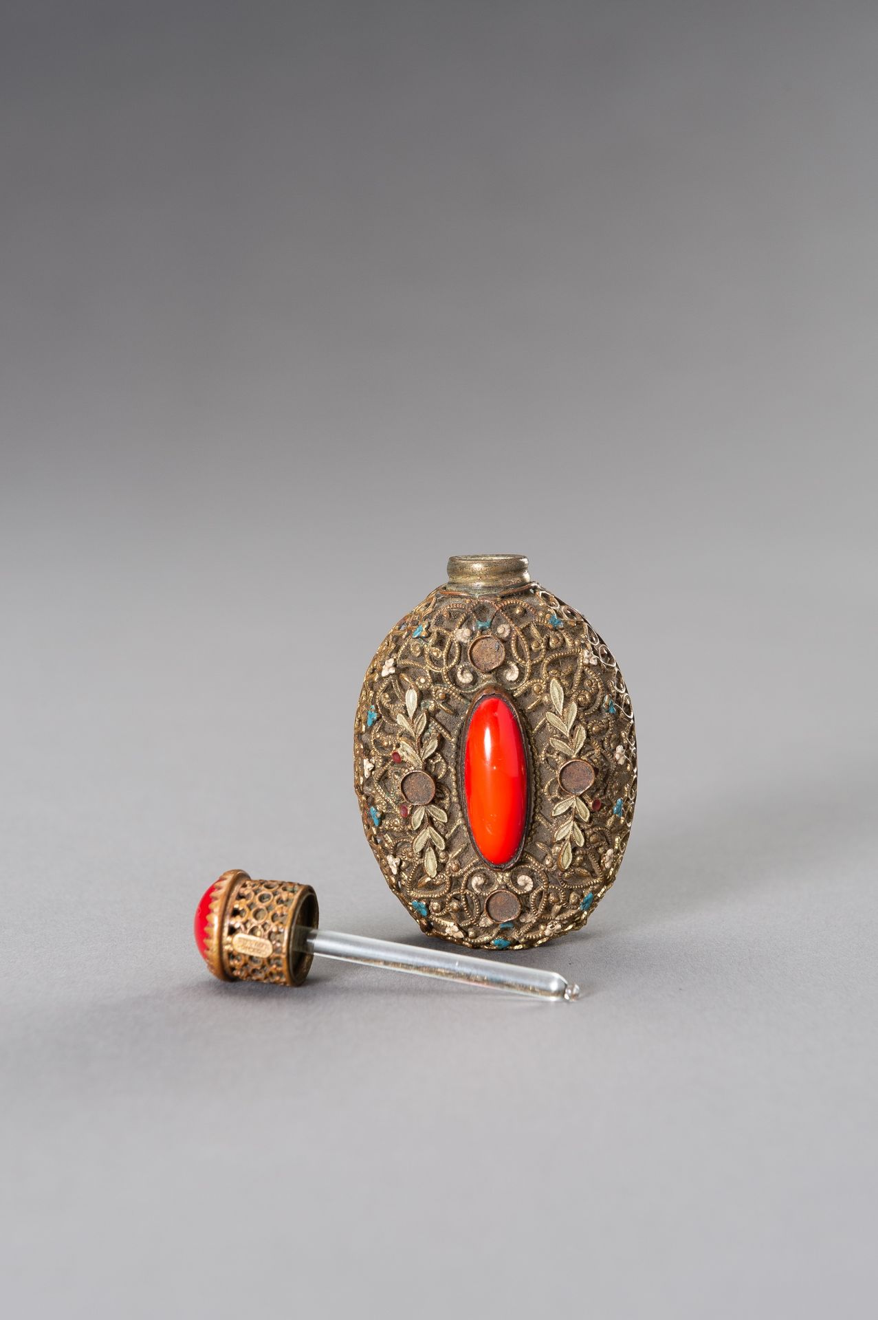 A CZECH EMBELLISHED METALWORK PERFUME BOTTLE, 19TH CENTURY - Image 11 of 14