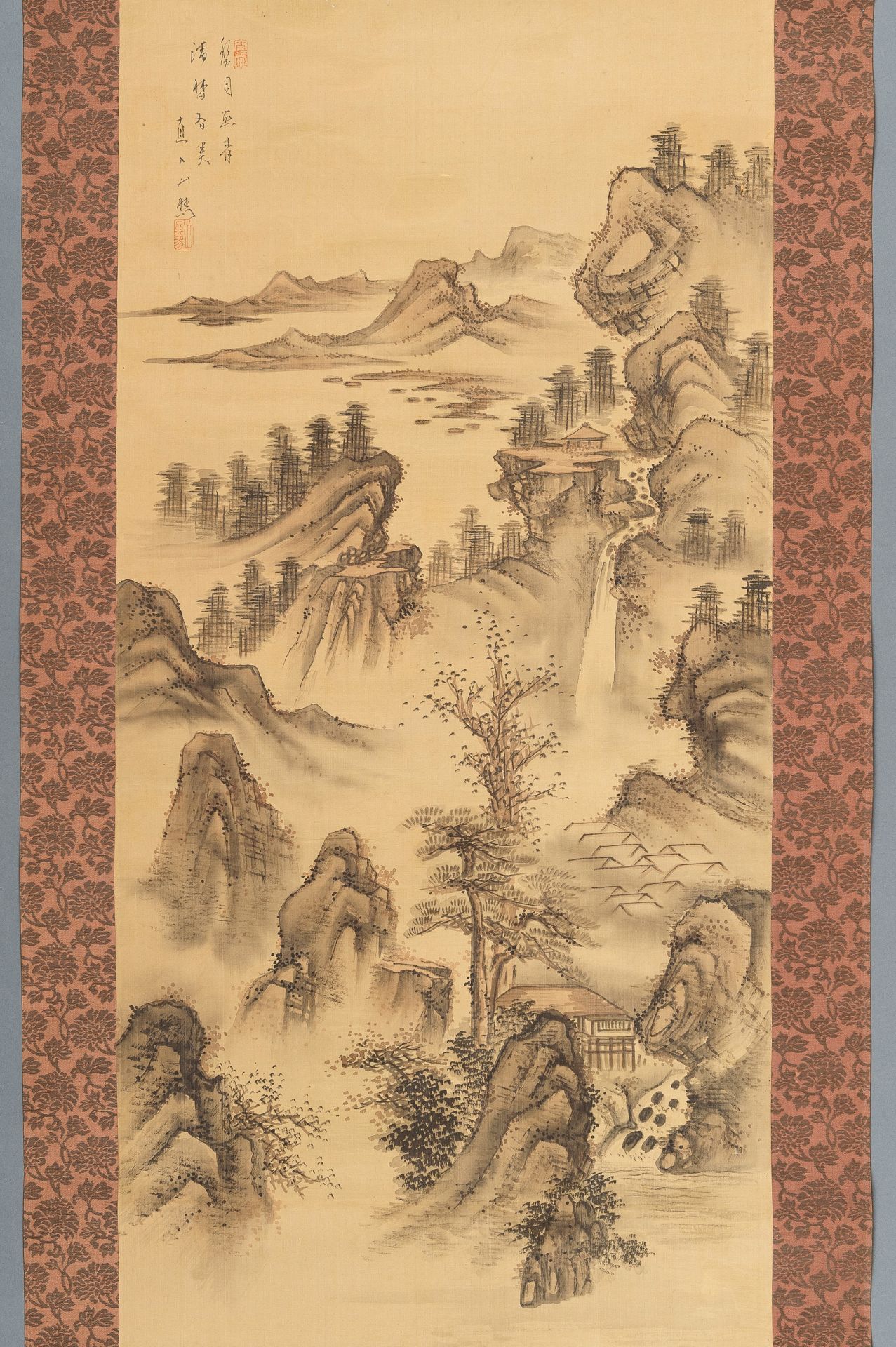 TANOMURA CHOKUNYÃ› (1814-1907): A SCROLL PAINTING OF MOUNTAINS - Image 4 of 11