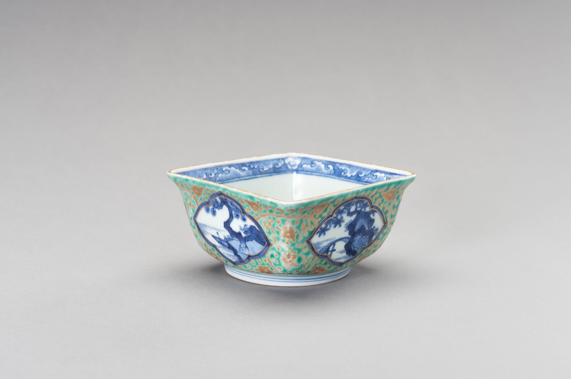 A SQUARE 'FERN' BOWL, LATE QING DYNASTY - Image 2 of 12