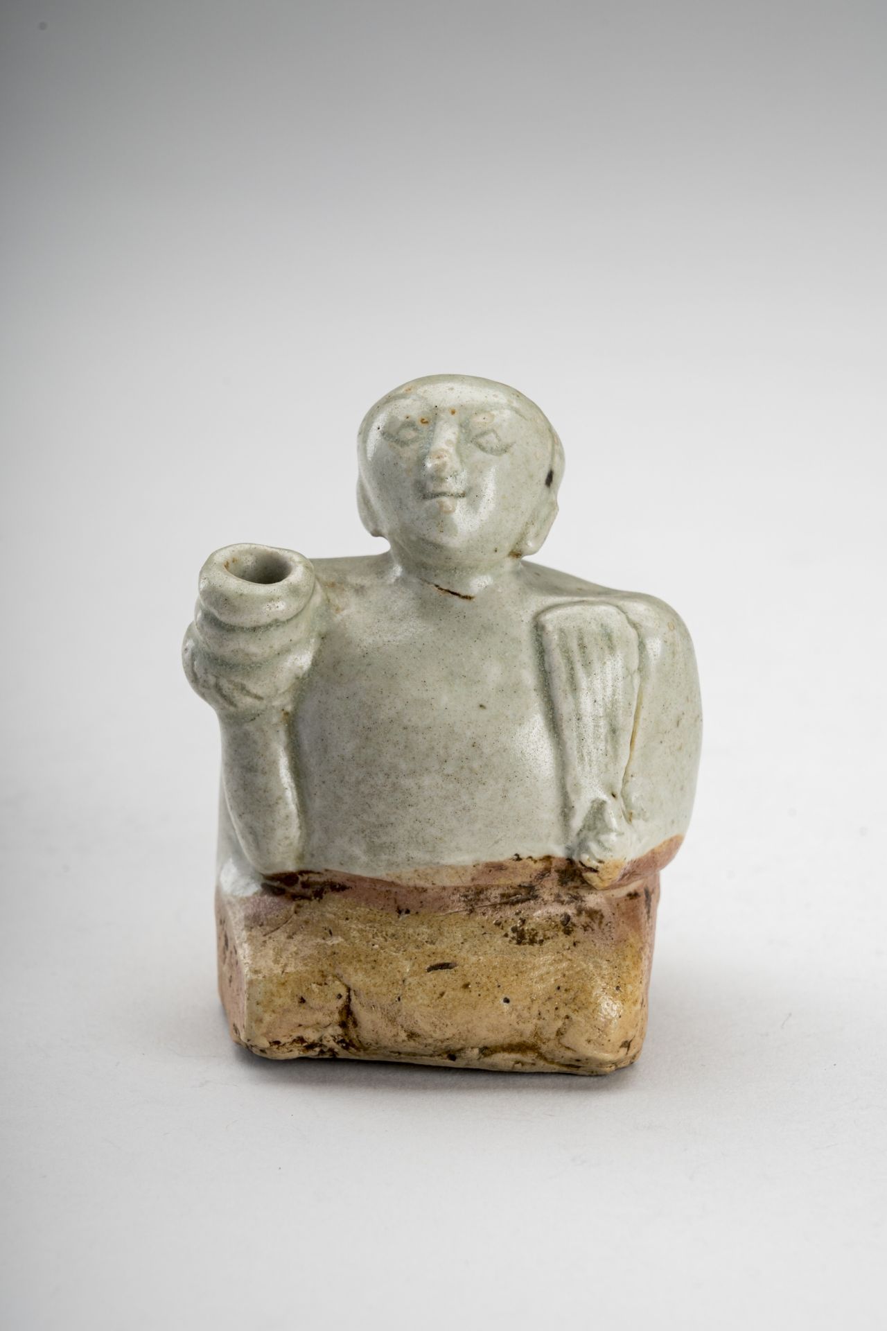 A GLAZED CERAMIC FIGURE, 19th CENTURY - Image 3 of 8