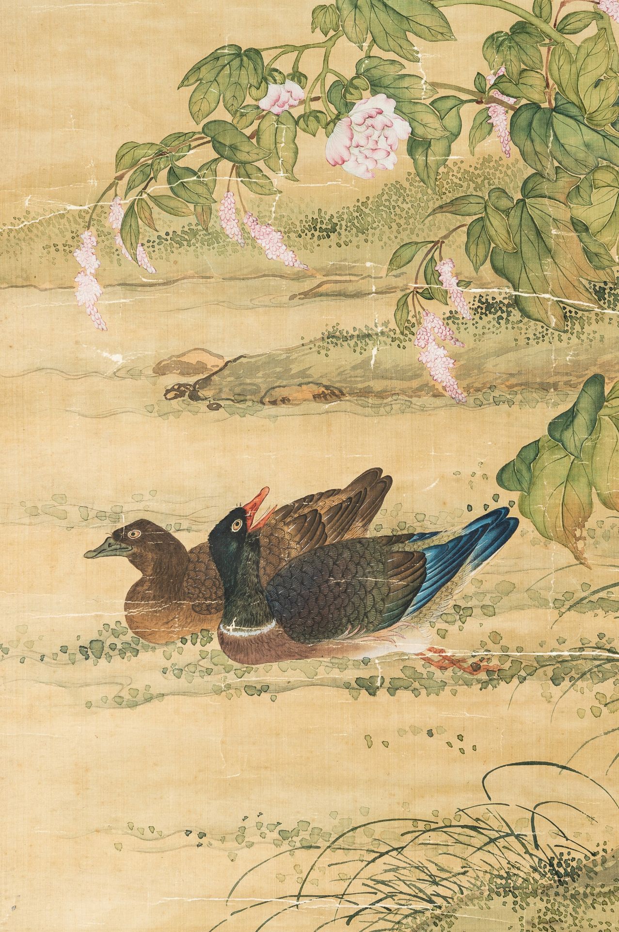 A GROUP OF THREE SCROLL PAINTINGS WITH DUCKS, BIRDS, AND RABBITS, QING - Image 19 of 30