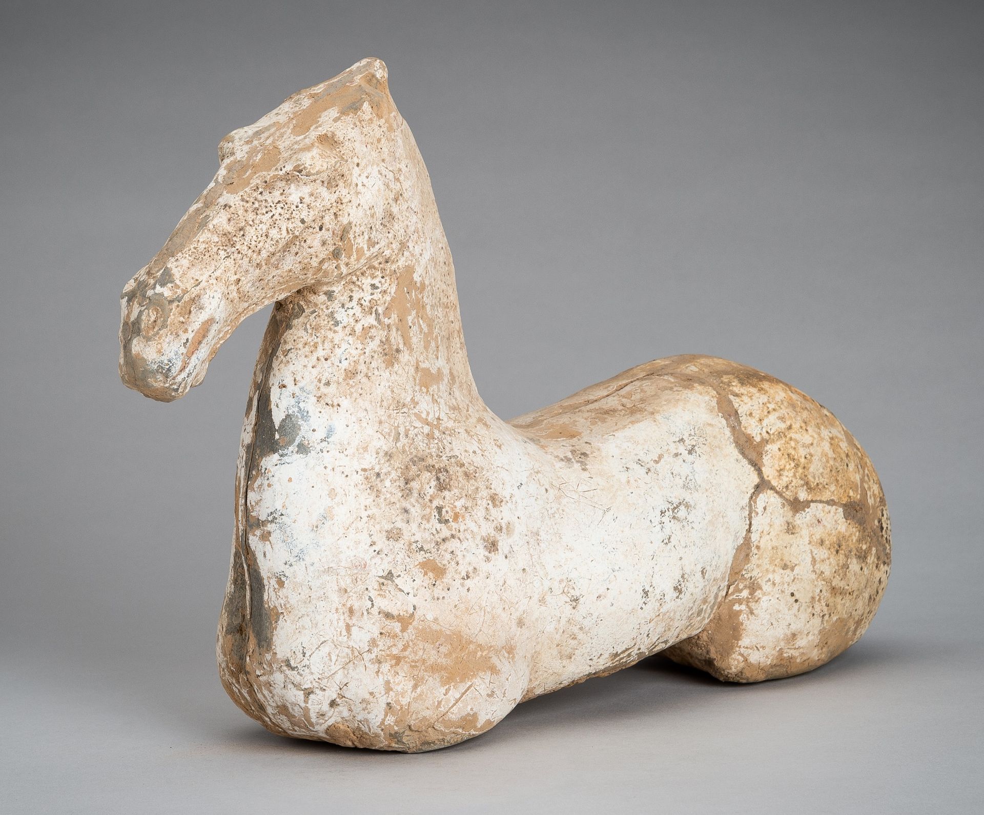 A POTTERY FIGURE OF A HORSE, HAN DYNASTY