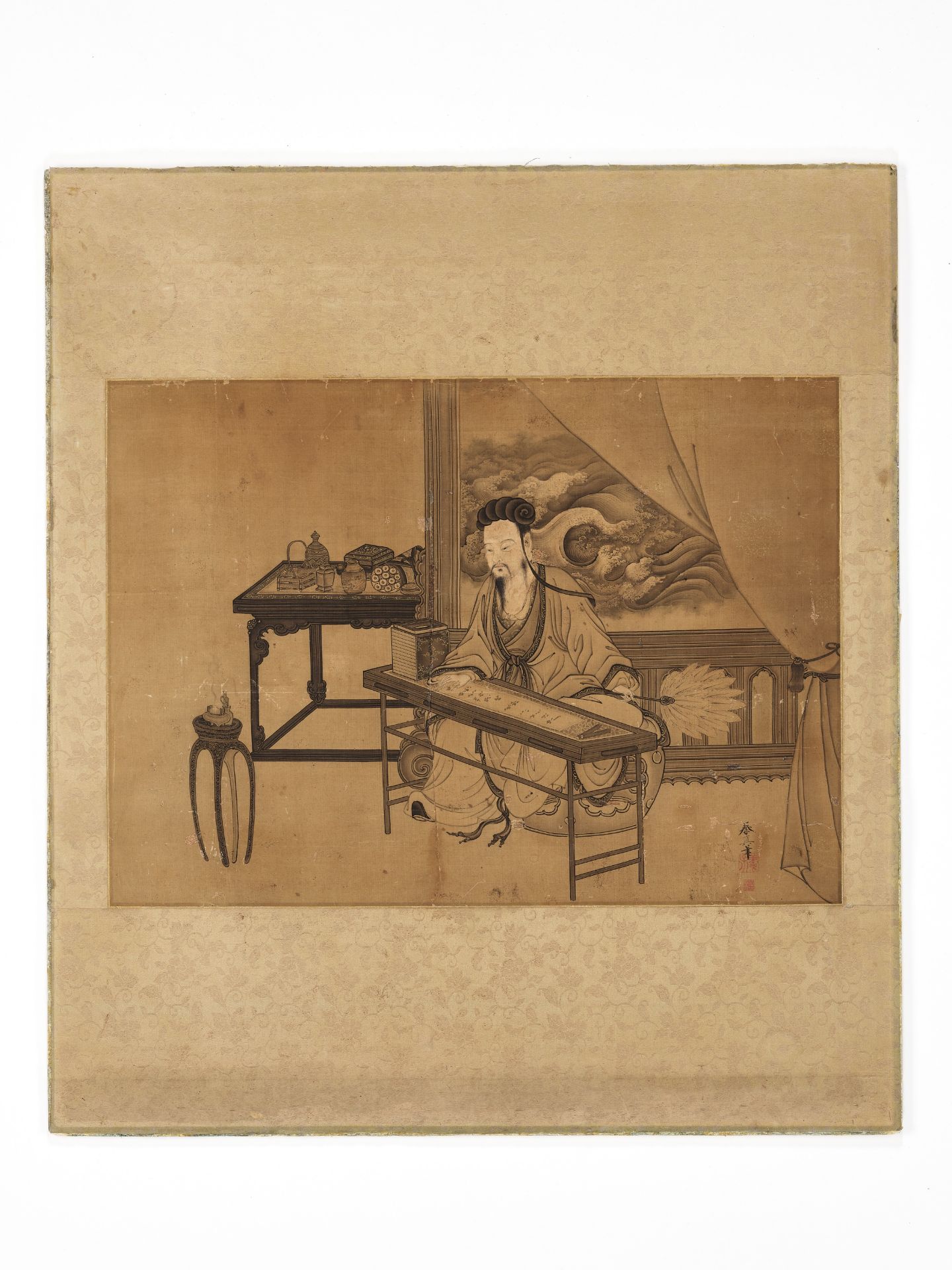KOTO YOSHIN: A FINE KANO SCHOOL PAINTING OF 'SCHOLAR READING A SCROLL' - Bild 7 aus 8