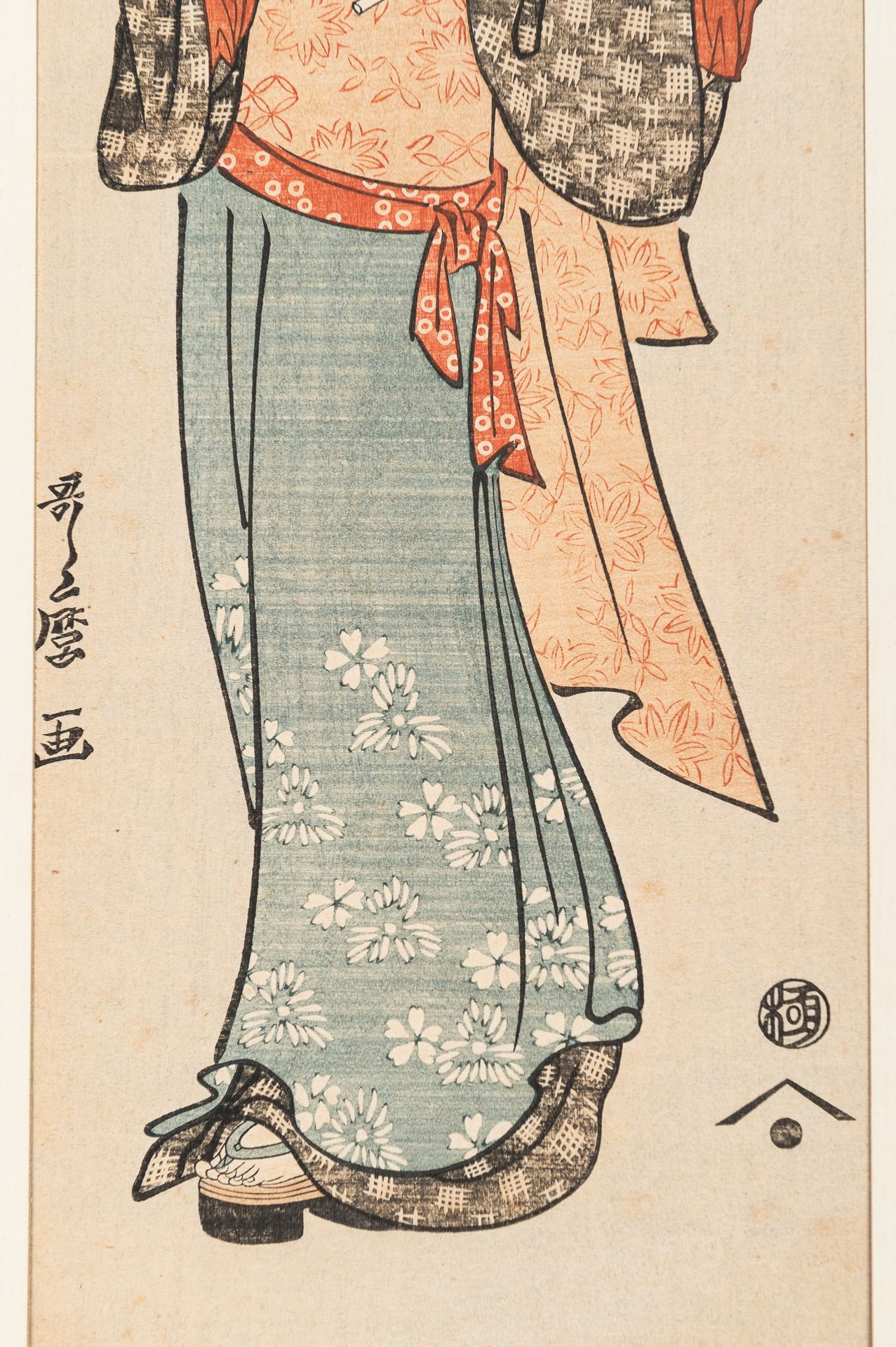 TWO COLOR WOODBLOCK PRINT OF BEAUTIES - Image 6 of 10