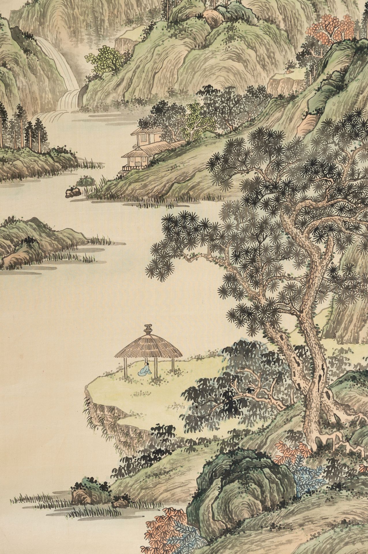 A HANGING SCROLL PAINTING OF A RIVER LANDSCAPE, AFTER WEN ZHENGMING - Bild 4 aus 8