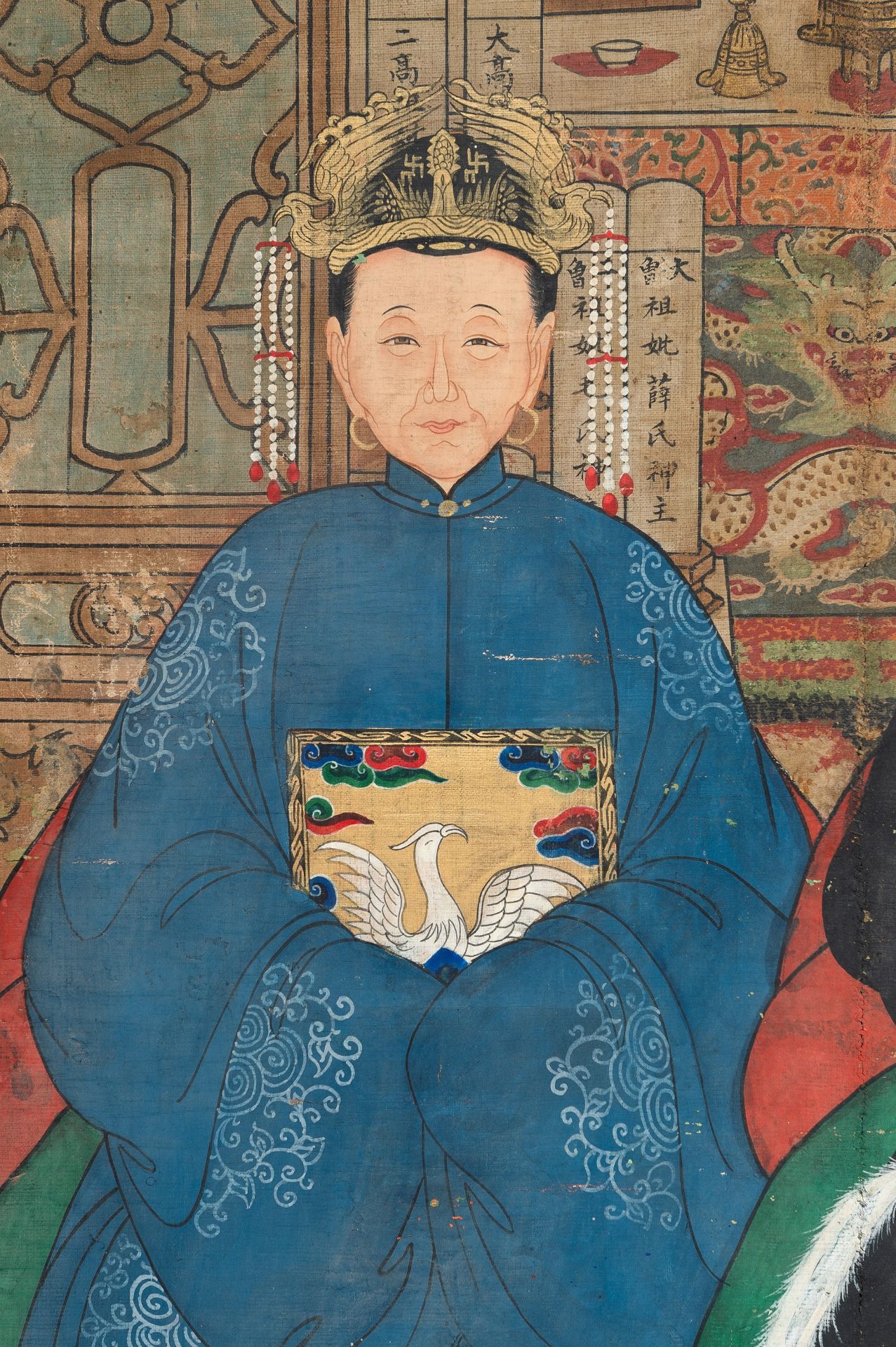 A HANGING SCROLL PAINTING WITH AN ANCESTRAL PORTRAIT - Bild 6 aus 9