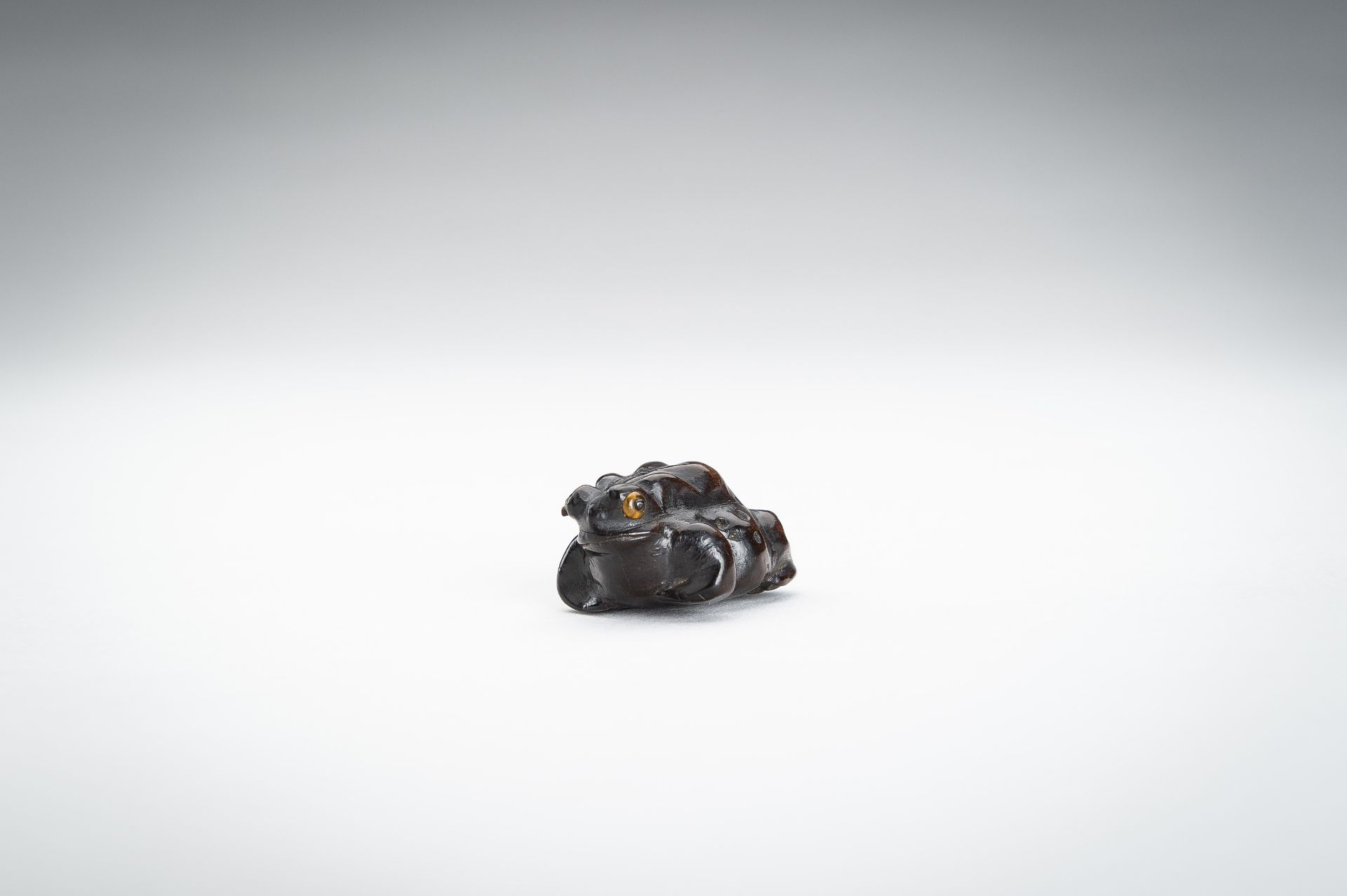 A WOOD NETSUKE OF A TOAD, MEIJI - Image 9 of 13