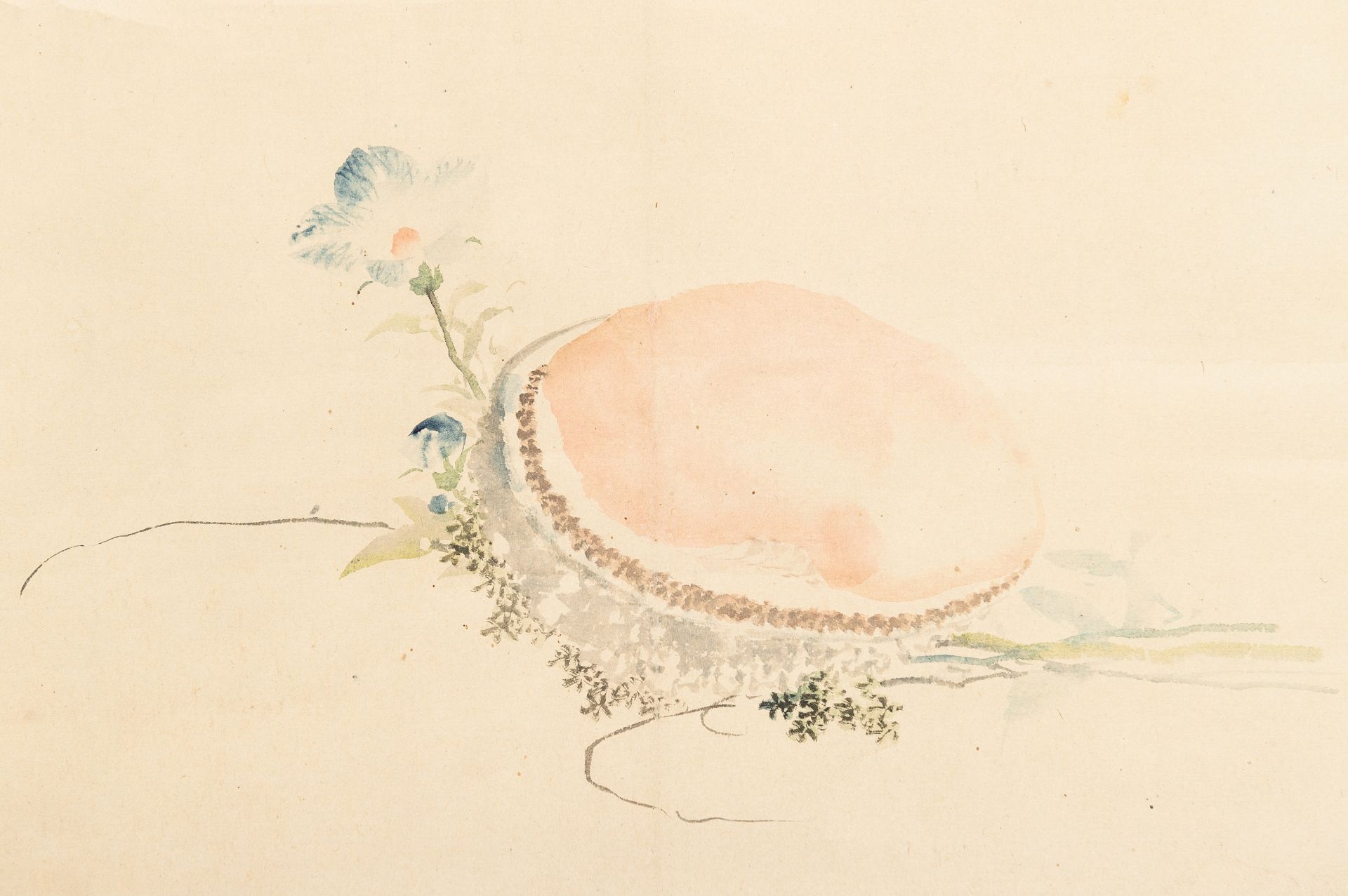 A SCROLL PAINTING OF AN AWABI SHELL, 19th CENTURY - Bild 3 aus 7