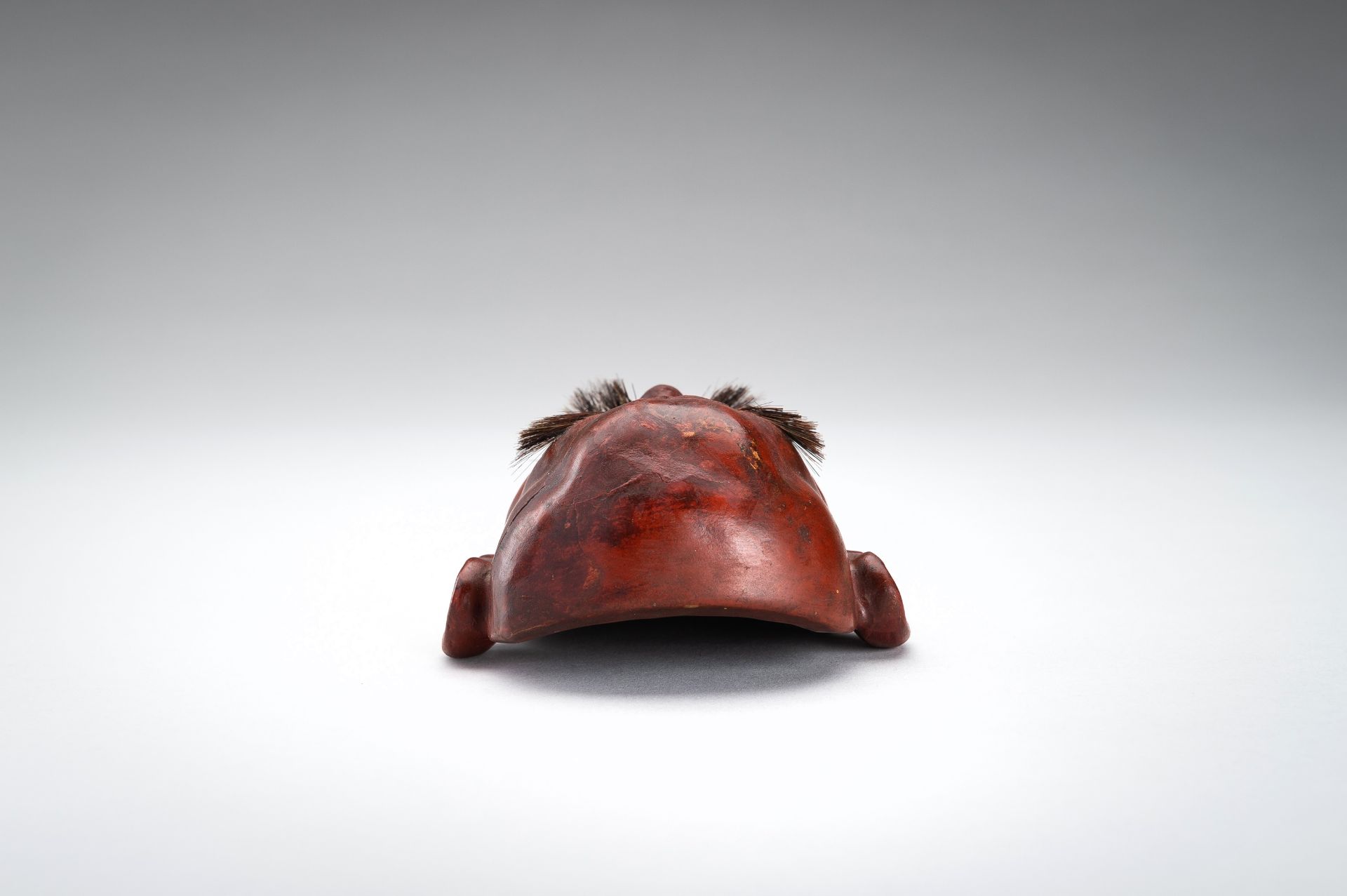 A SMALL LACQUERED WOOD MASK OF A MAN - Image 7 of 9