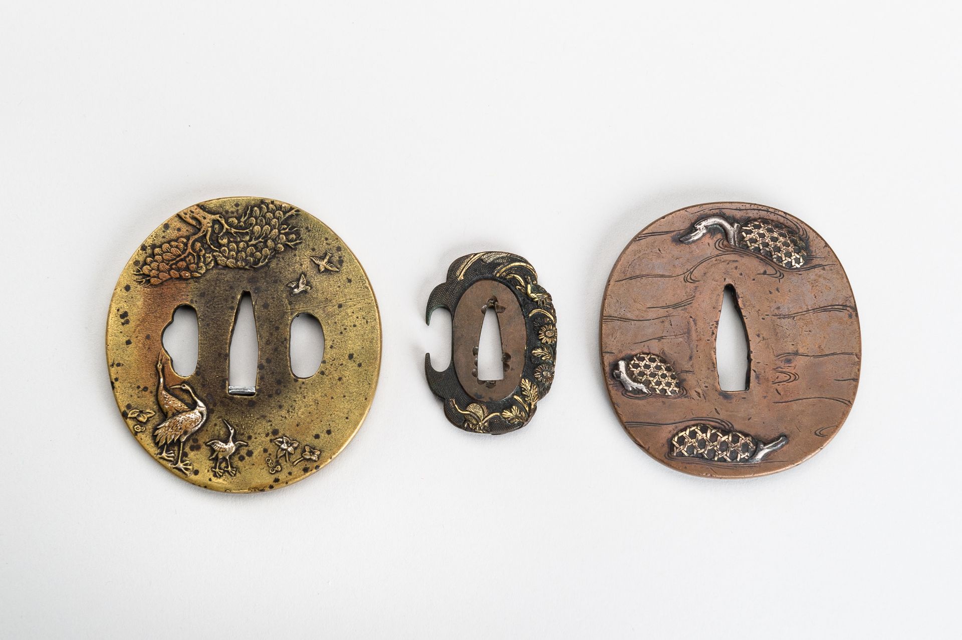 A LOT WITH THREE COPPER AND BRASS TSUBA, 19th CENTURY - Image 12 of 12