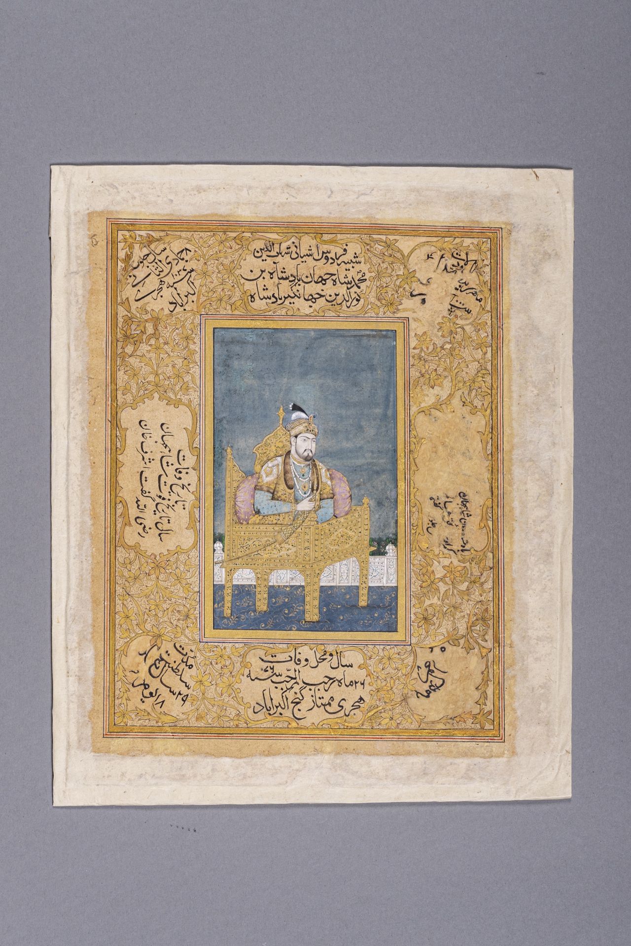 AN INDIAN MINIATURE PAINTING OF A MUGHAL NOBLEMAN, LATE 19th CENTURY - Bild 2 aus 5