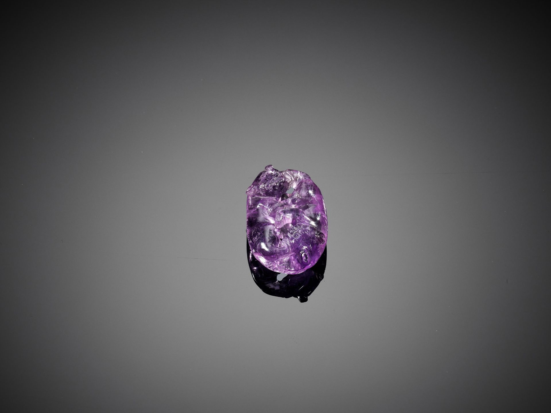 AN AMETHYST 'TWIN CAT' PENDANT, 19TH CENTURY - Image 9 of 13