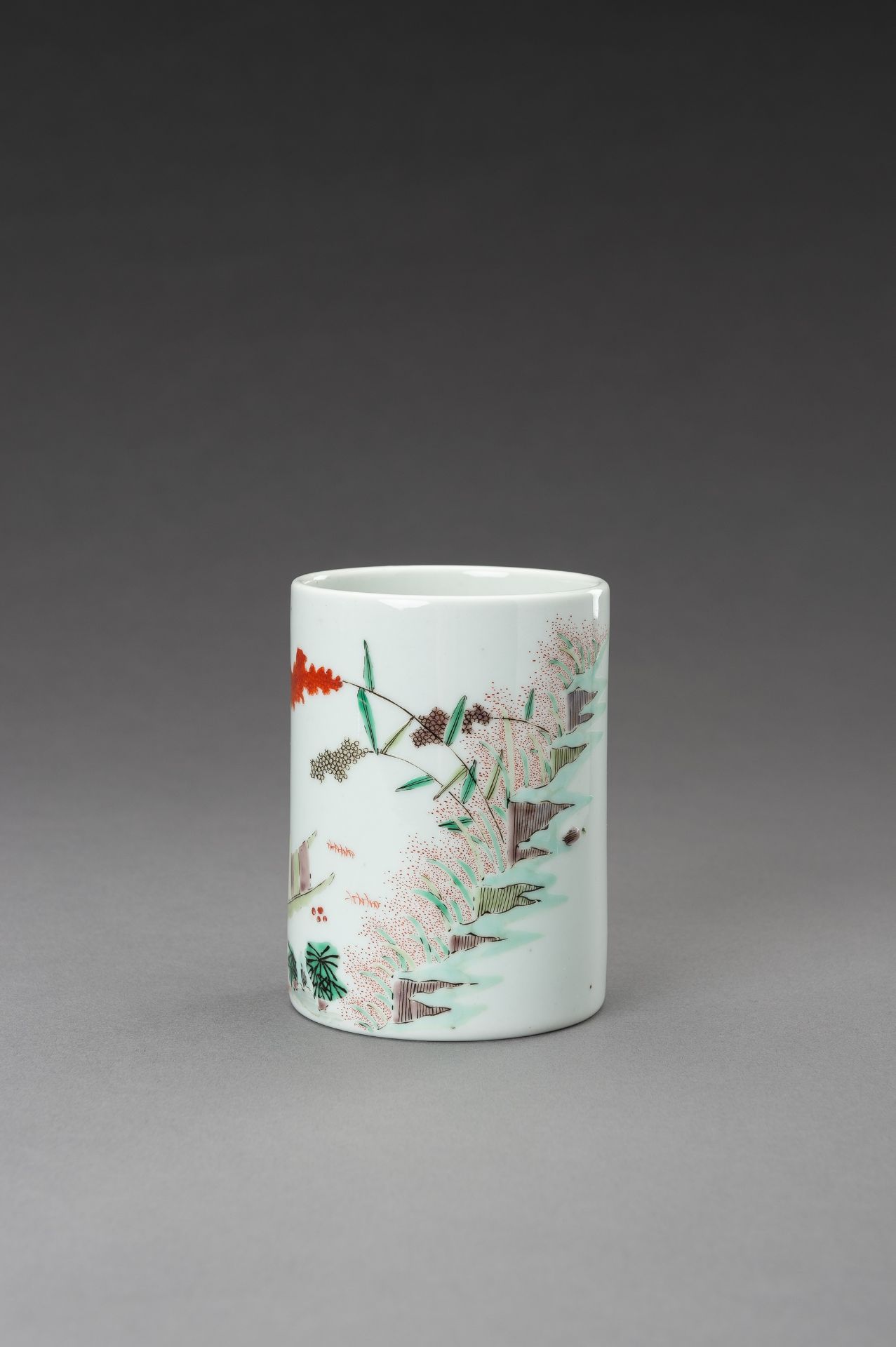 A FAMILLE VERTE PORCELAIN BRUSHPOT, BITONG - Image 3 of 10