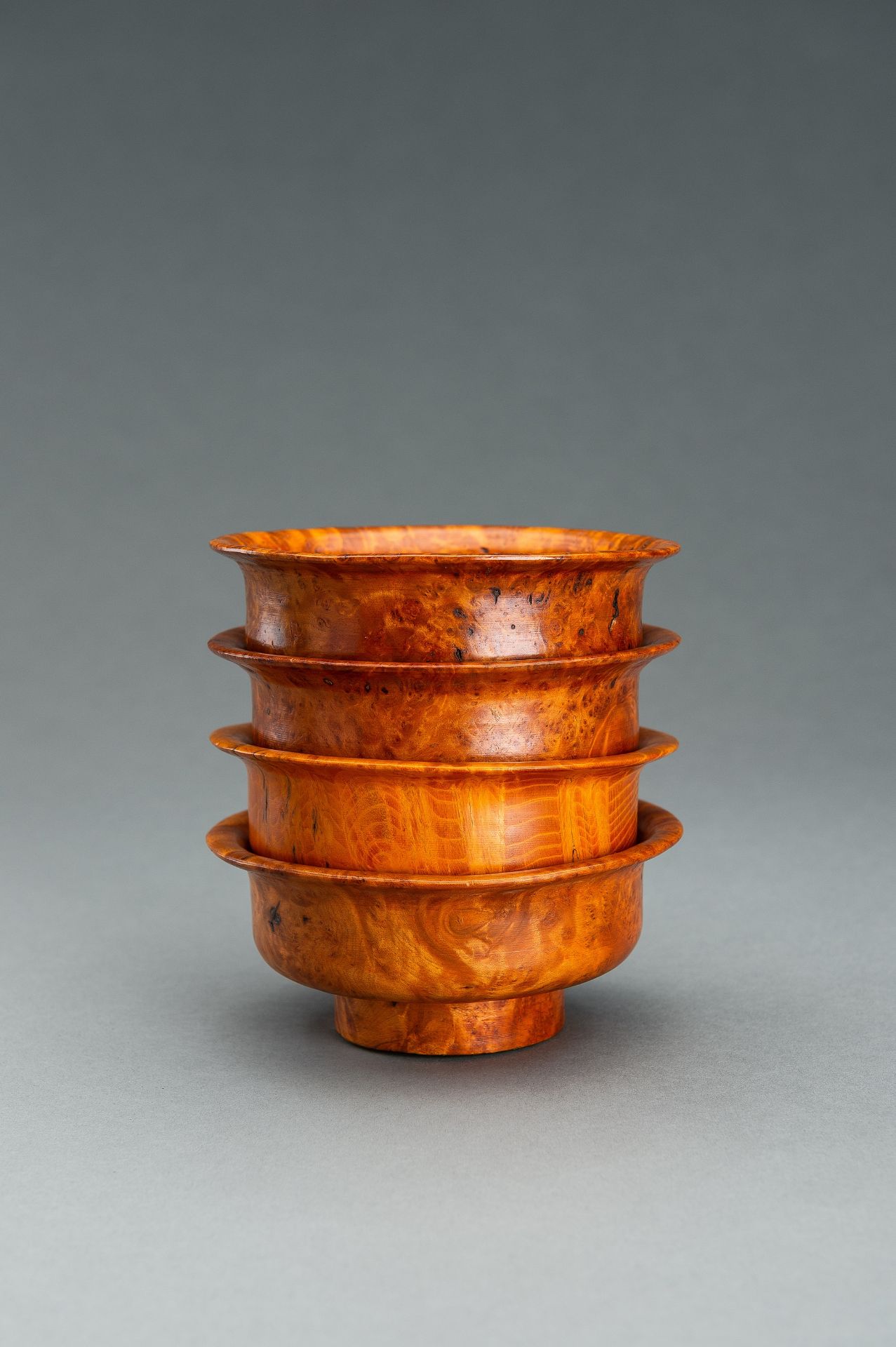 A LOT WITH FOUR TIBETAN ROOT WOOD CUPS - Image 2 of 13