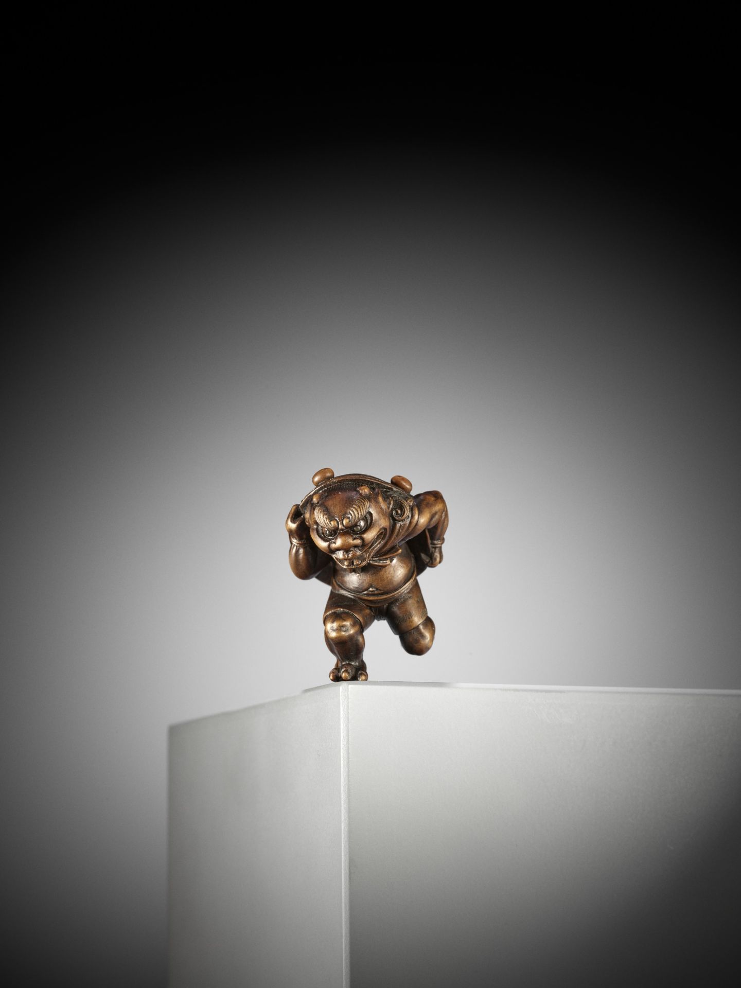 A FINE WOOD NETSUKE OF AN ONI AT SETSUBUN - Image 11 of 11