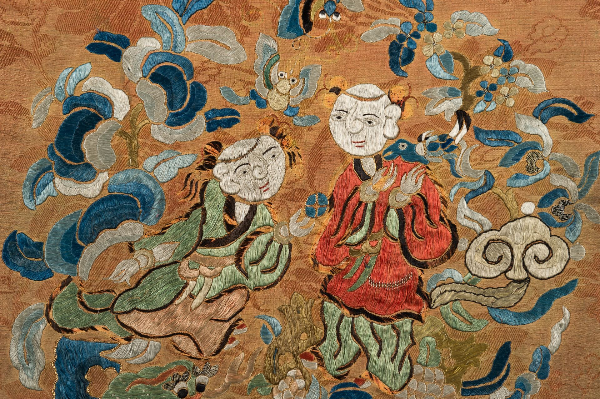 A LOT WITH TWO SILK TEXTILES, QING - Bild 6 aus 12