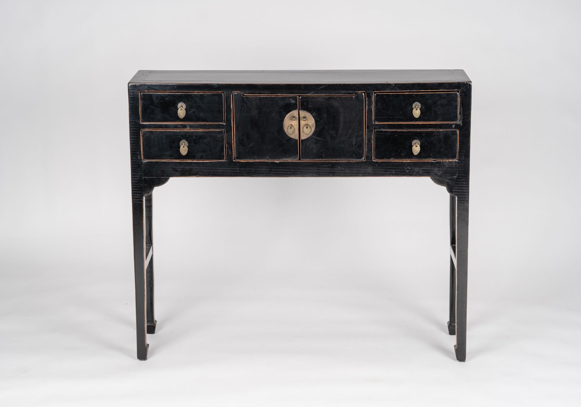 A BLACK LACQUERED CONSOLE TABLE, MEIJI - Image 5 of 11