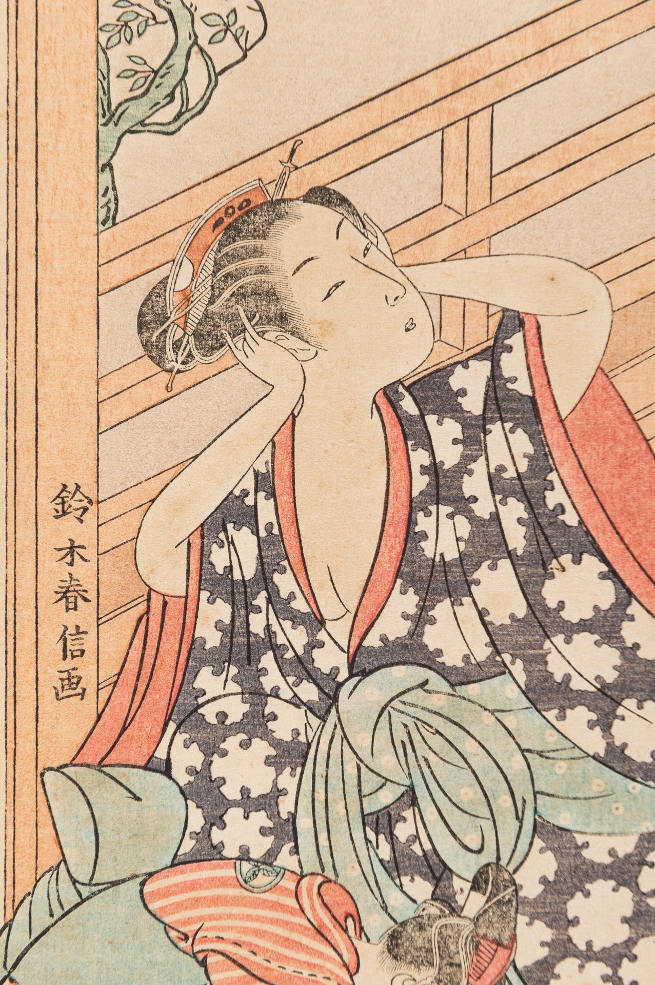 TWO COLOR WOODBLOCK PRINT OF BEAUTIES - Image 8 of 10