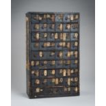 A WOODEN APOTHECARY CABINET WITH 51 DRAWERS, EDO