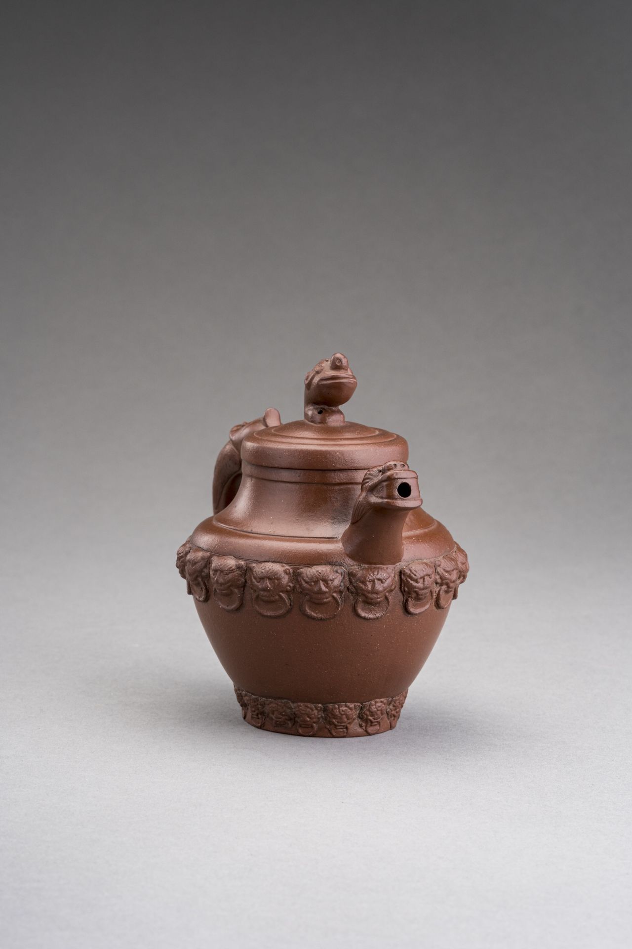 A YIXING ZISHA 'MYTHICAL BEASTS' TEAPOT AND COVER - Image 3 of 9