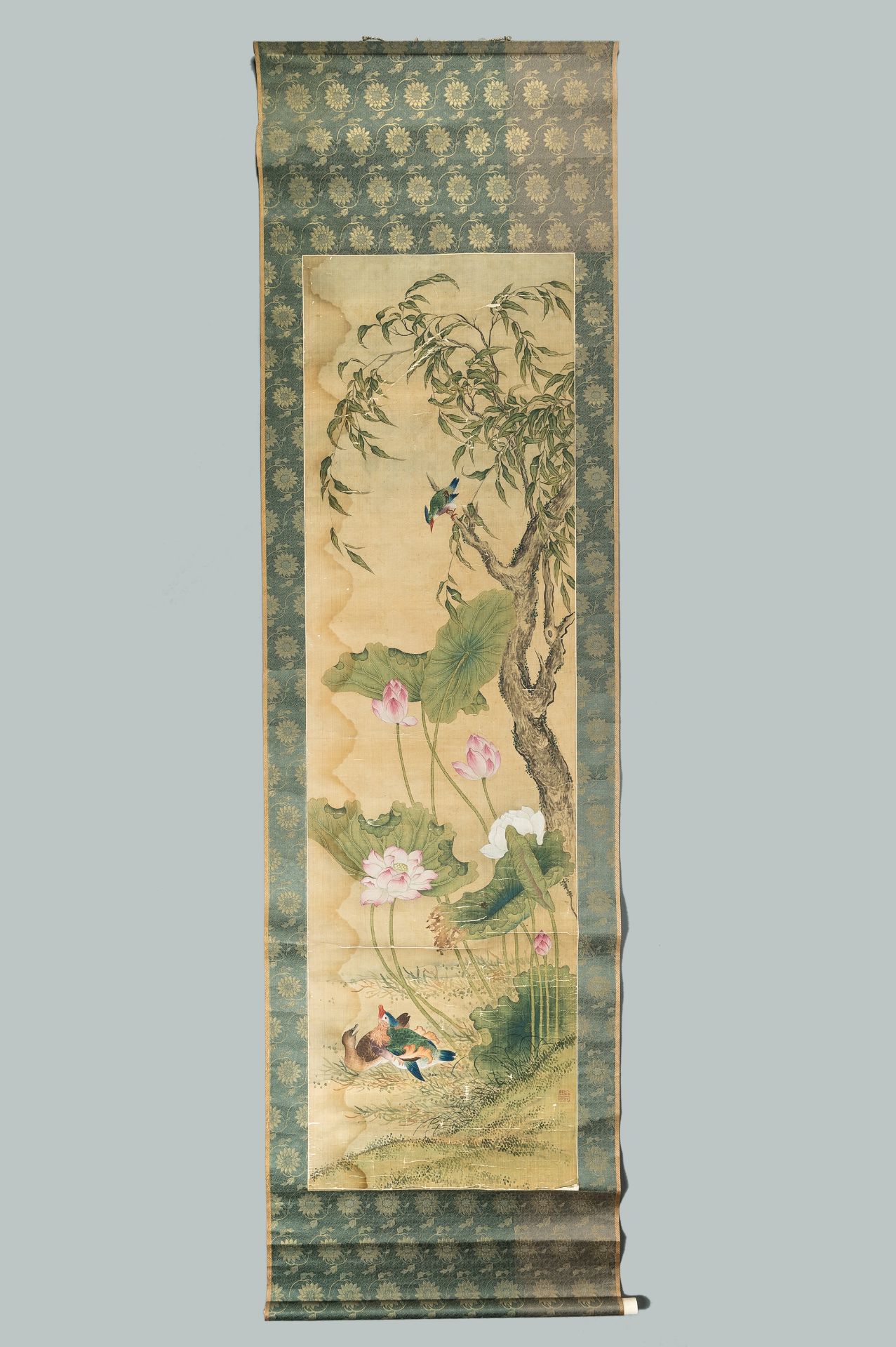 A GROUP OF THREE SCROLL PAINTINGS WITH DUCKS, BIRDS, AND RABBITS, QING - Image 21 of 30