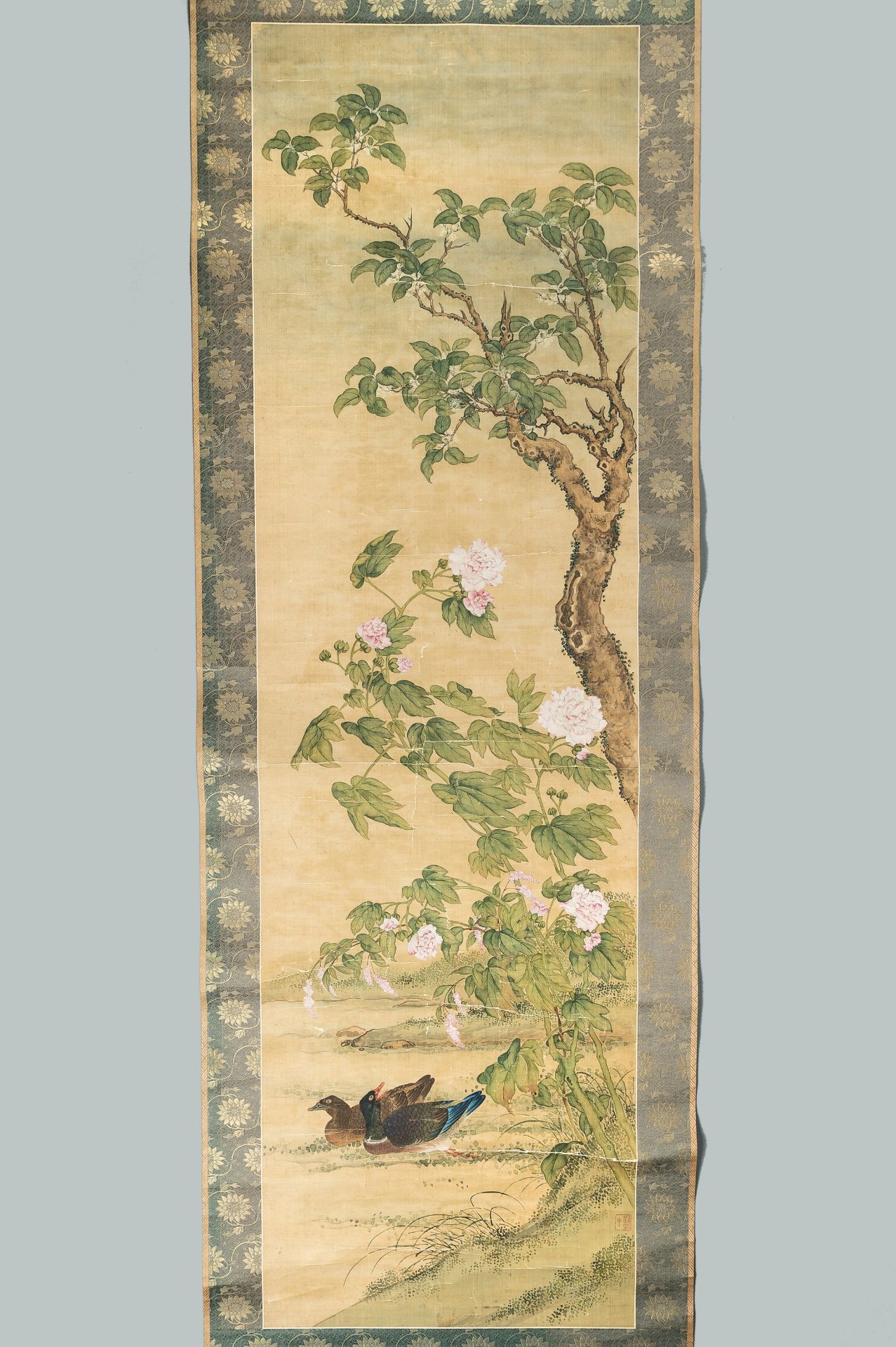 A GROUP OF THREE SCROLL PAINTINGS WITH DUCKS, BIRDS, AND RABBITS, QING - Image 14 of 30