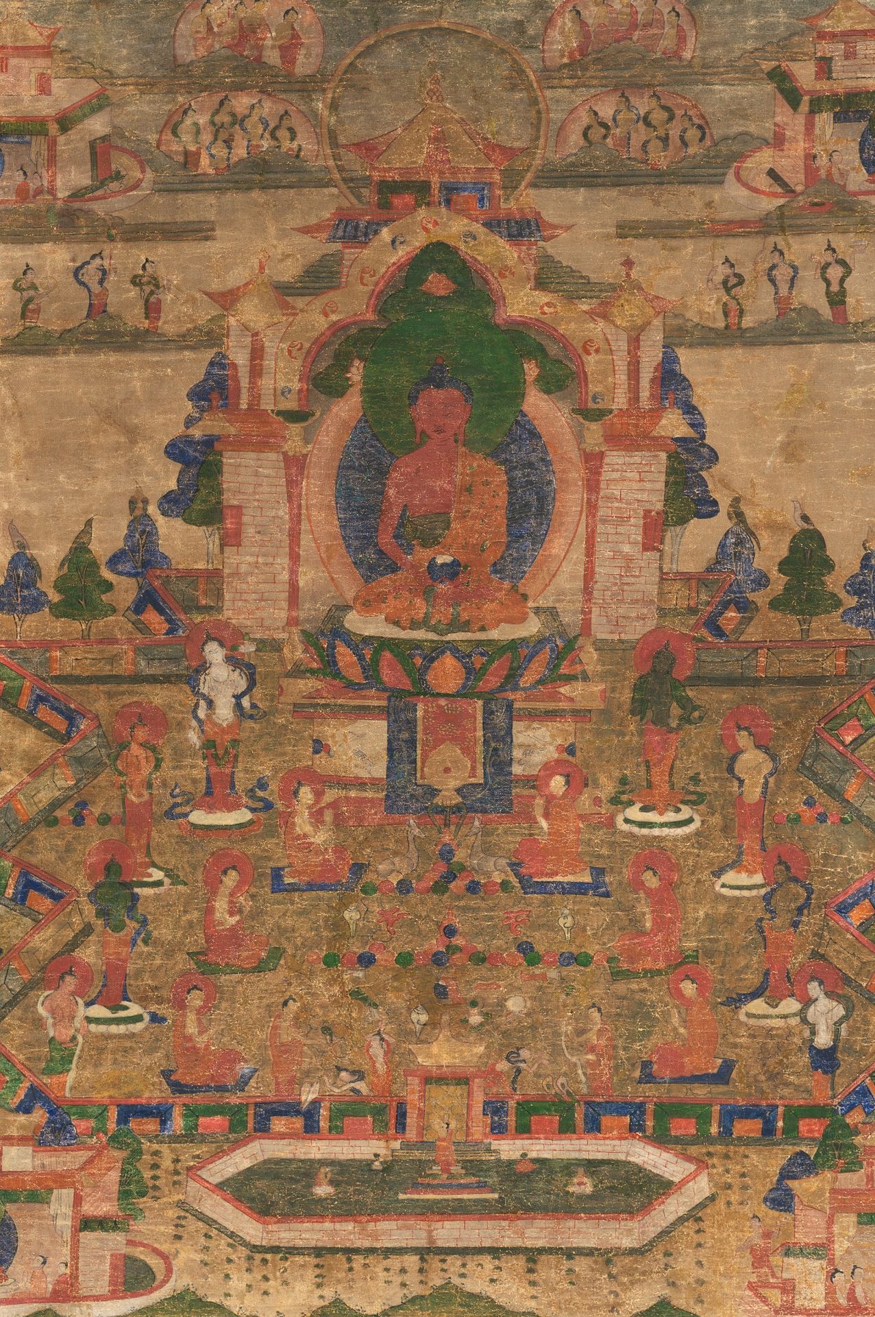 A THANGKA OF BUDDHA AMITHABA - Image 9 of 10