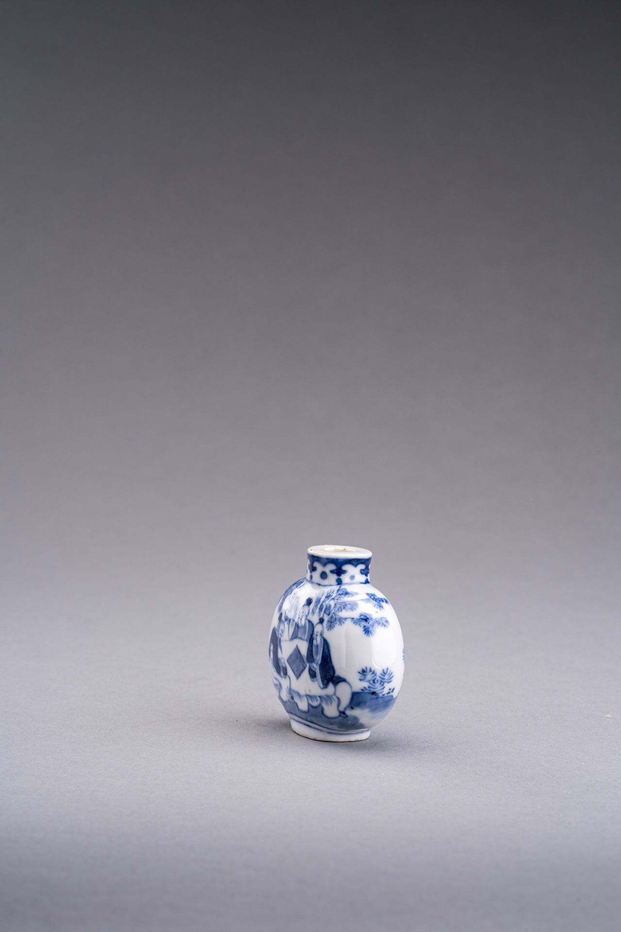 TWO BLUE AND WHITE PORCELAIN SNUFF BOTTLES, QING DYNASTY - Image 5 of 13