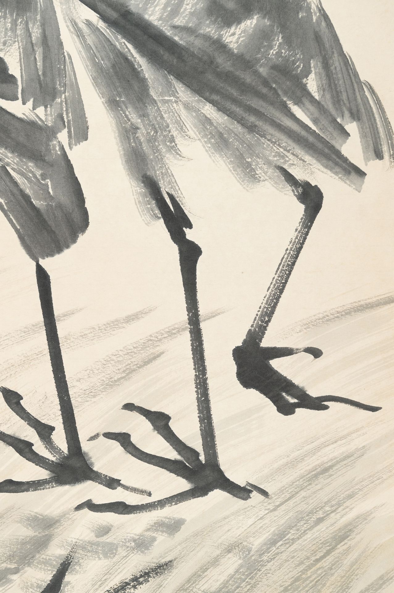 A SCROLL PAINTING OF THREE EGRETS, MANNER OF LI KUCHAN (1899-1983) - Image 6 of 9