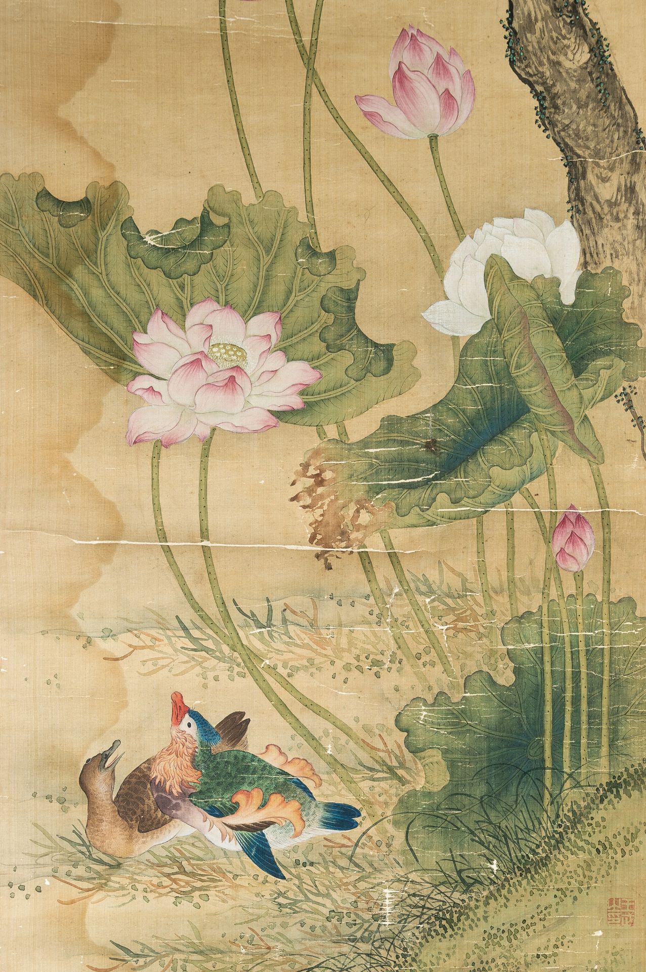 A GROUP OF THREE SCROLL PAINTINGS WITH DUCKS, BIRDS, AND RABBITS, QING - Image 23 of 30