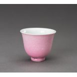 A KANGXI STYLE PINK GLAZED PORCELAIN CUP, 1900s