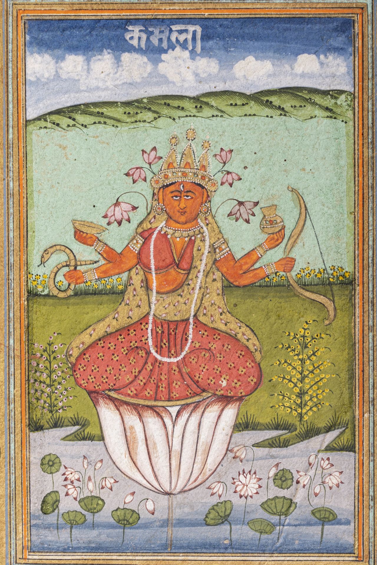 AN INDIAN MINIATURE PAINTING OF KAMALATMIKA, 1780-1800 - Image 2 of 4