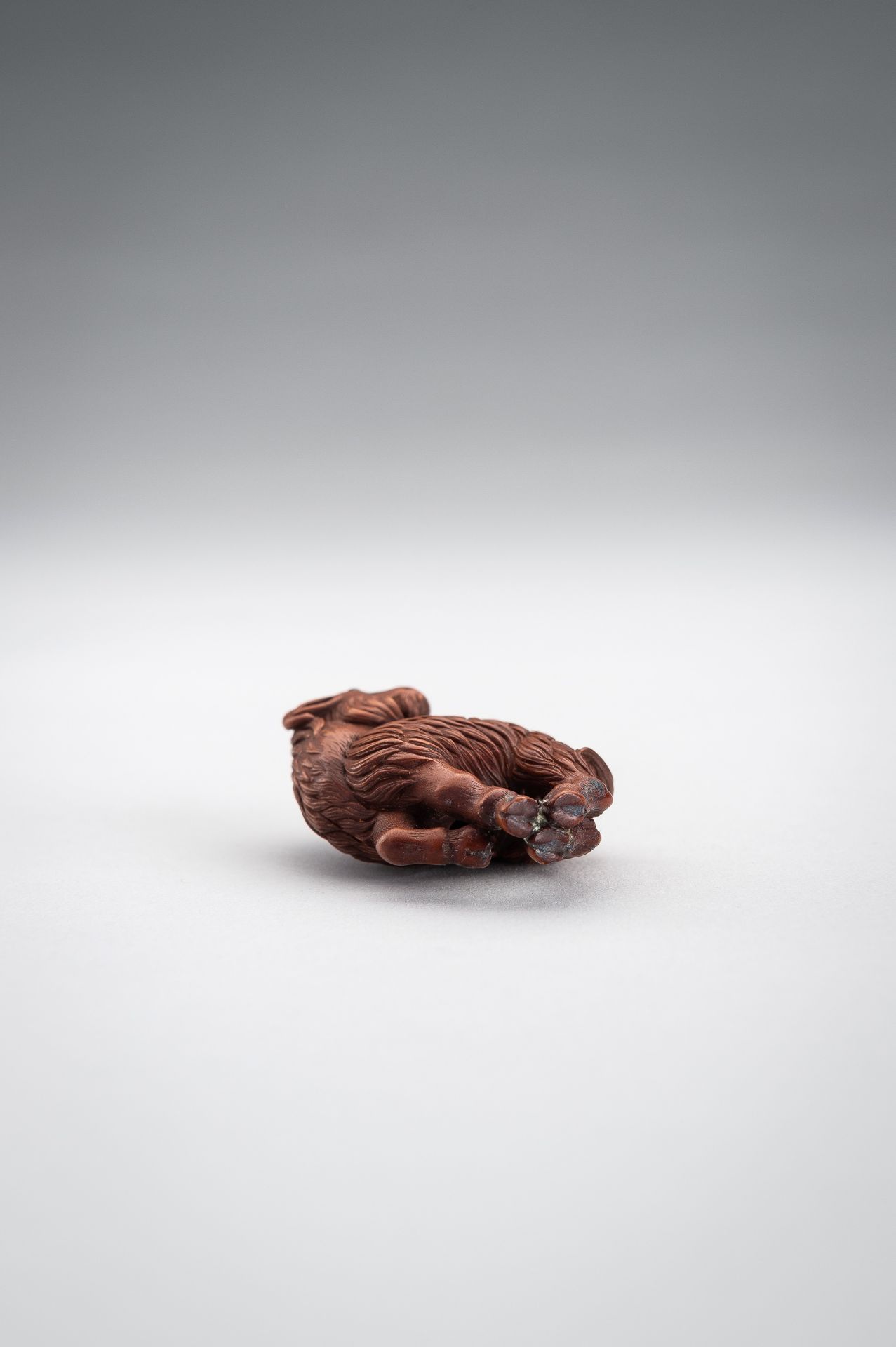 A WOOD NETSUKE OF A GOAT - Image 11 of 11