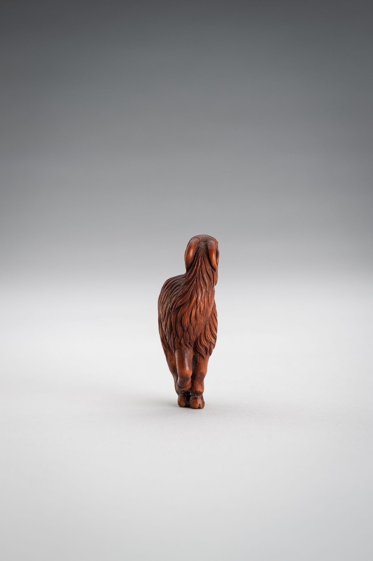 A WOOD NETSUKE OF A GOAT - Image 9 of 11