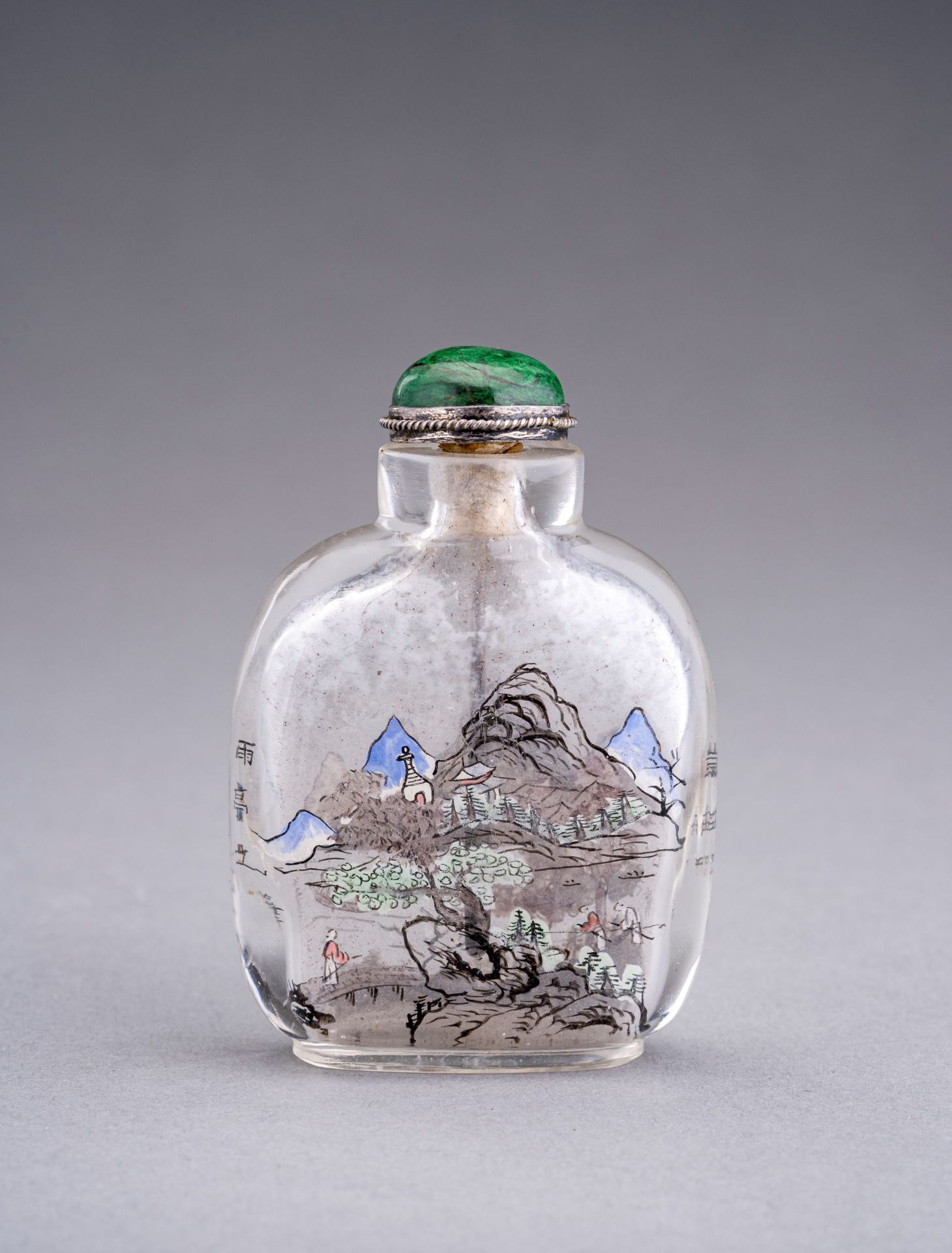 AN INSIDE-PAINTED '' GLASS SNUFF BOTTLE, AFTER YU TING, c. 1920s