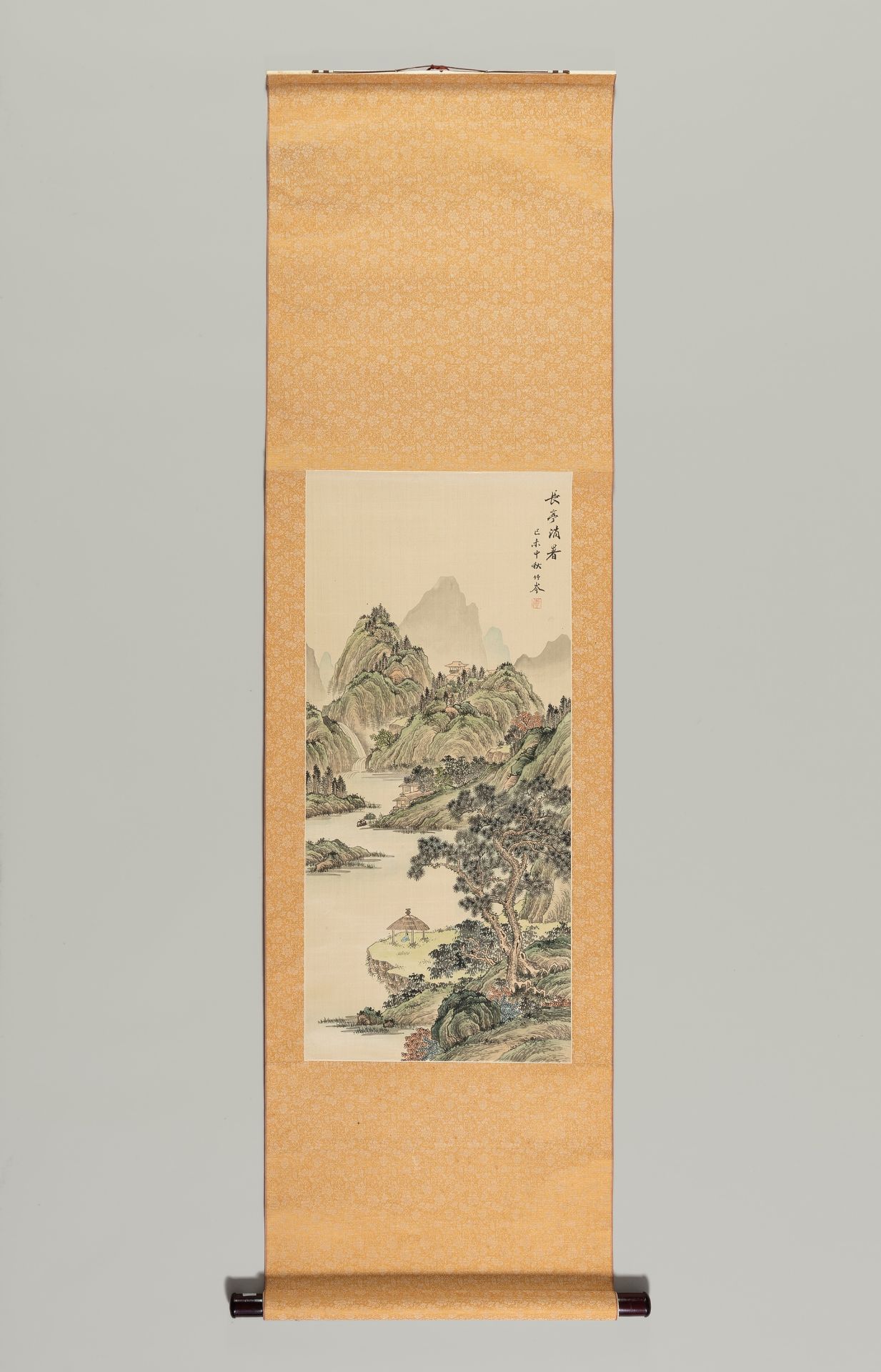 A HANGING SCROLL PAINTING OF A RIVER LANDSCAPE, AFTER WEN ZHENGMING - Bild 2 aus 8