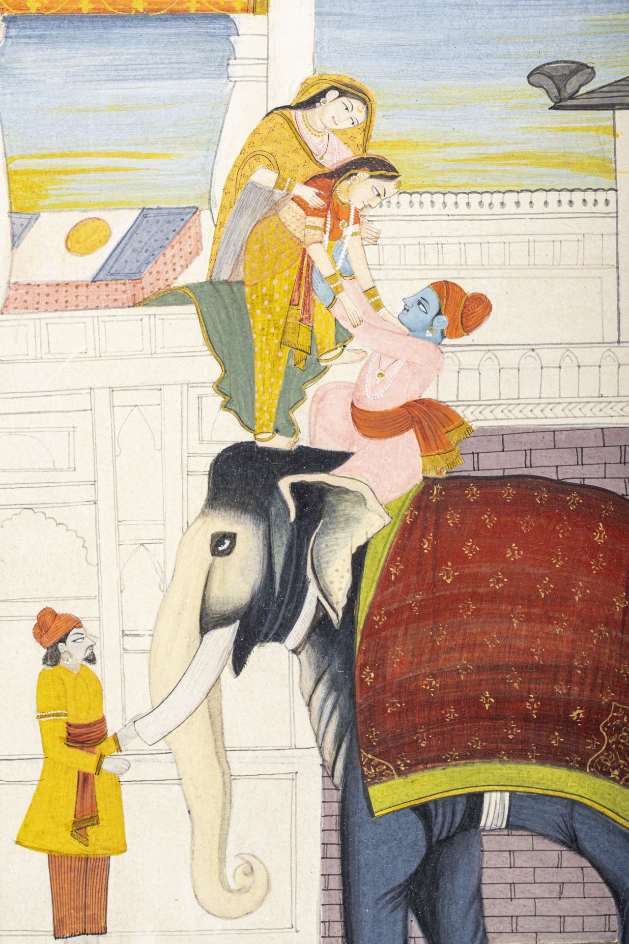 AN INDIAN MINIATURE PAINTING OF RADHA AND KRISHNA - Image 2 of 5