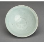 A QINGBAI GLAZED PORCELAIN BOWL WITH INCISED DECORATION